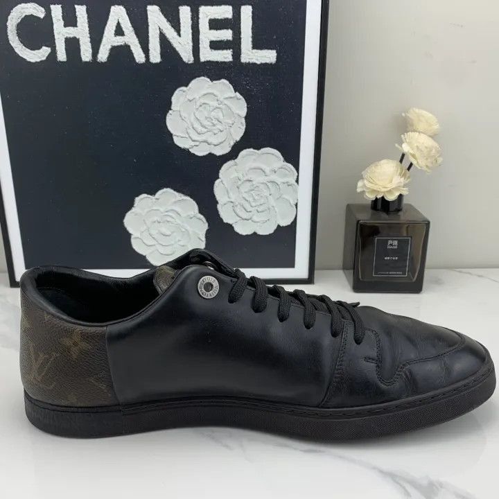 Louis Vuitton Louis Vuitton Black Leather Travel Sneakers -2508 Size US 8 / EU 41 - 9 Thumbnail