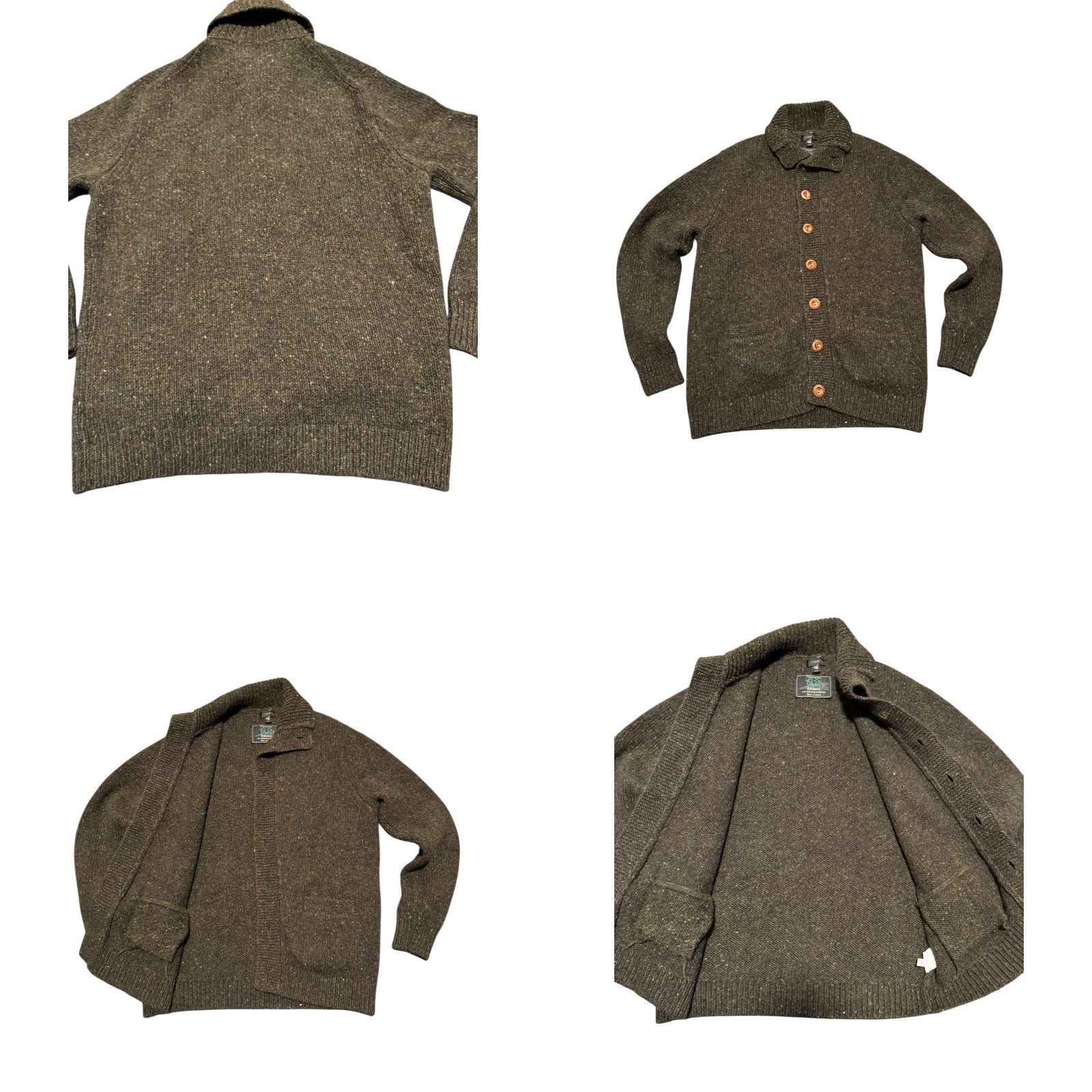 J.Crew J.CREW Kilcarra Donegal Wool Shawl Collar Cardigan Sweater Green Men’s Medium M Size M / US 6-8 / IT 42-44 - 8 Thumbnail