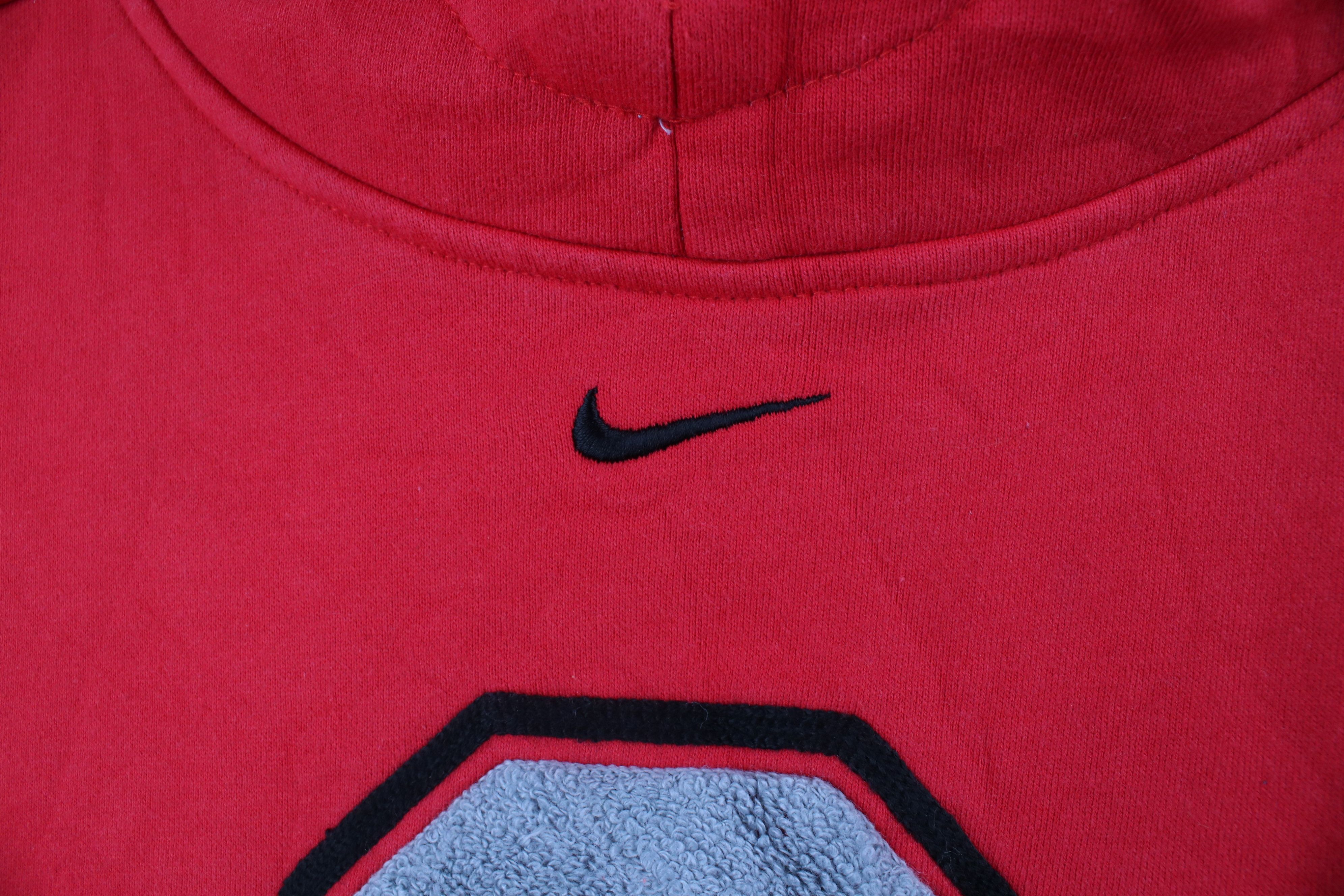Nike × Vintage Vintage Nike Center Swoosh Ohio State University Hoodie Size US XL / EU 56 / 4 - 7 Thumbnail