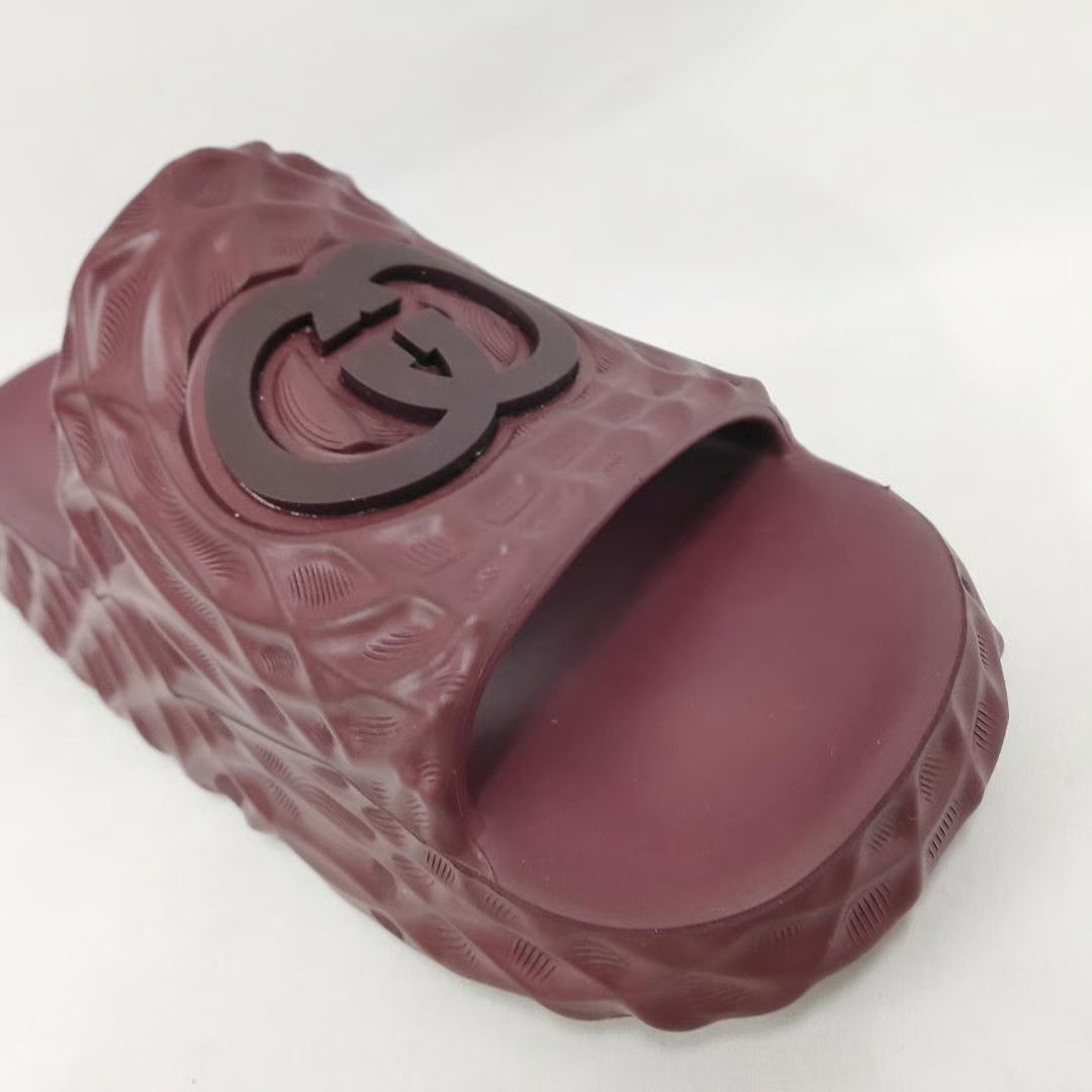 Gucci o1mt1gz0825 M Water Ripple Slide Rubber in Dark Brown Size US 14 / EU 47 - 4 Thumbnail