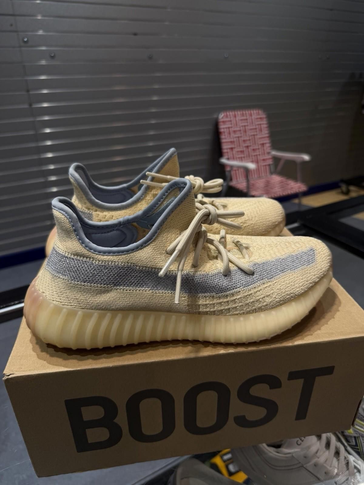 Adidas Size 8.5 - Adidas Yeezy Boost 350 V2 Linen Sneakers FY5158 Size US 8.5 / EU 41-42 - 2 Thumbnail