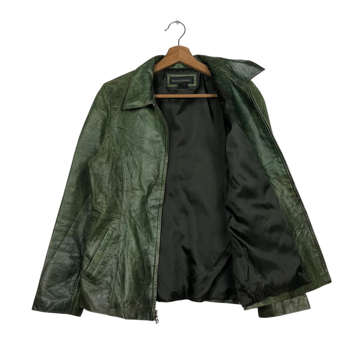 Japanese Brand 🔥VINTAGE BIKER CROPPED LEATHER JACKET BANANA REPUBLIC Size US M / EU 48-50 / 2 - 13 Thumbnail