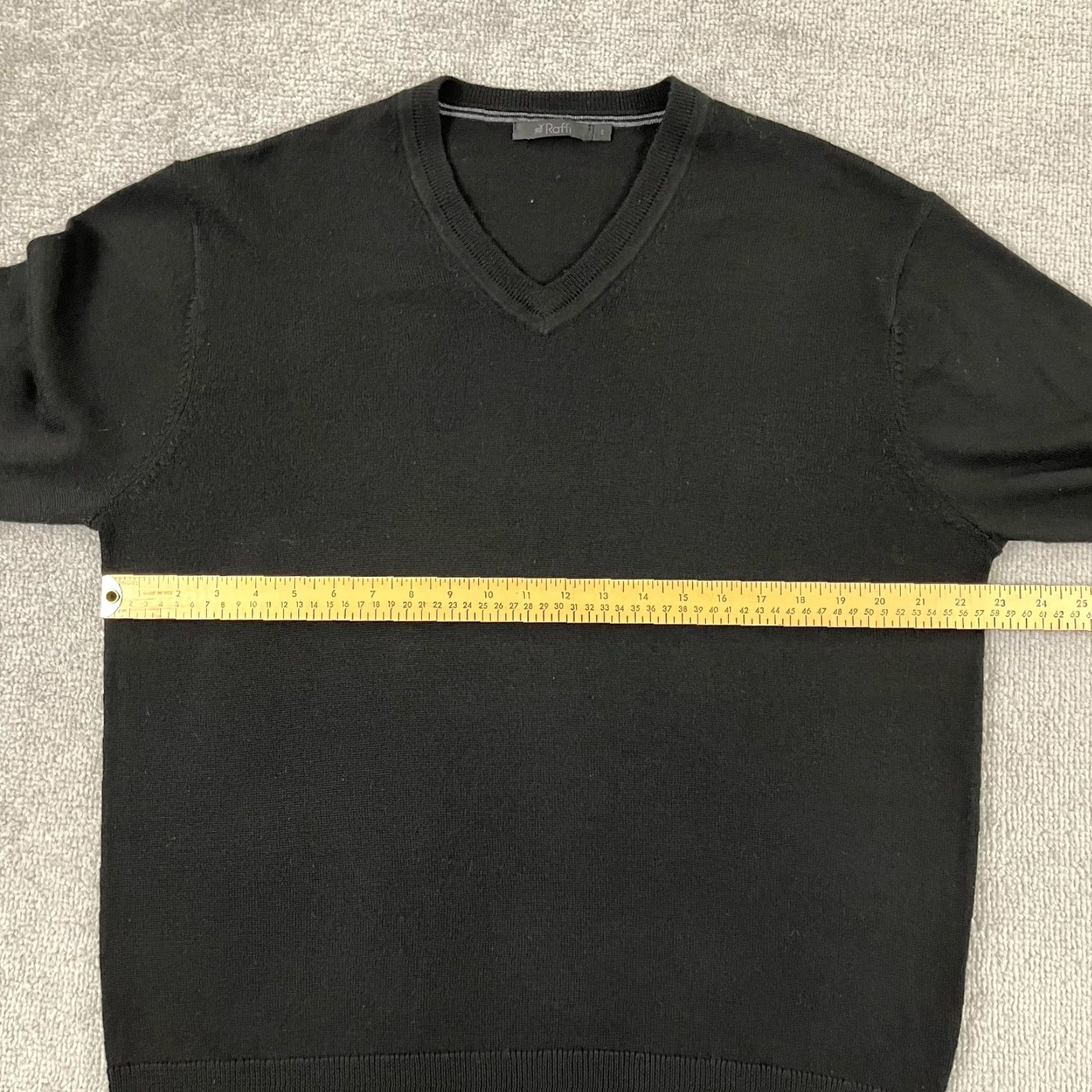 Vintage RAFFI Mens Large Black Extra Fine Merino Wool Lightweight Sweater Jumper Size US L / EU 52-54 / 3 - 5 Thumbnail
