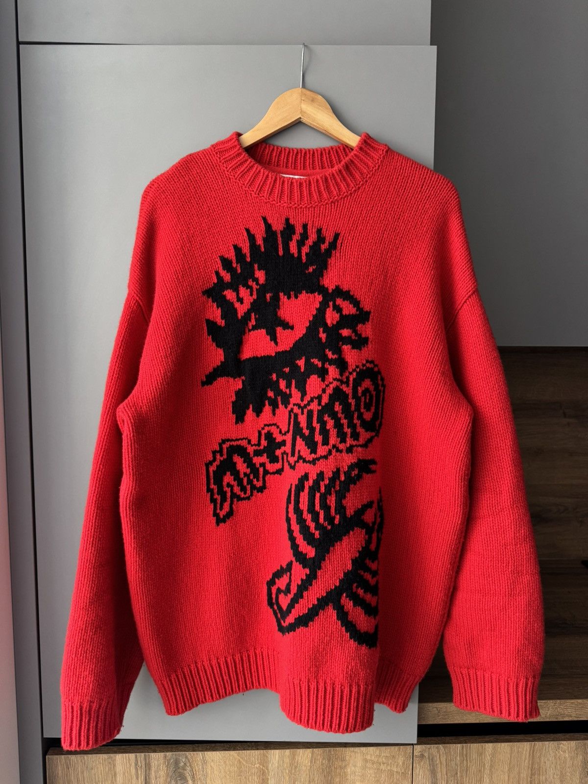 Stella McCartney 2017 Stella McCartney Red Scorpion Knit Sweater Size US M / EU 48-50 / 2 - 2 Thumbnail