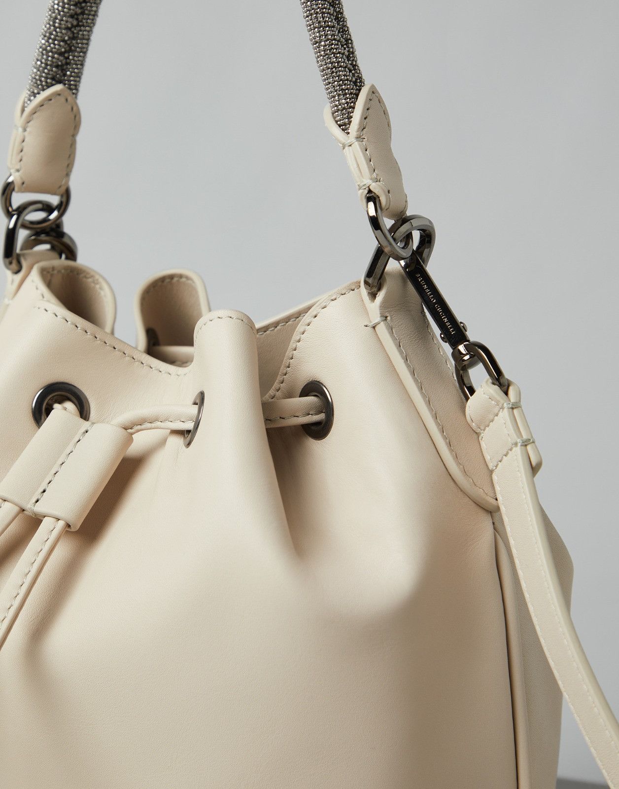 Brunello Cucinelli o1la1rc1a0425 Size: OS / Shoulder-Strap Bag in Ivory Size ONE SIZE - 4 Thumbnail