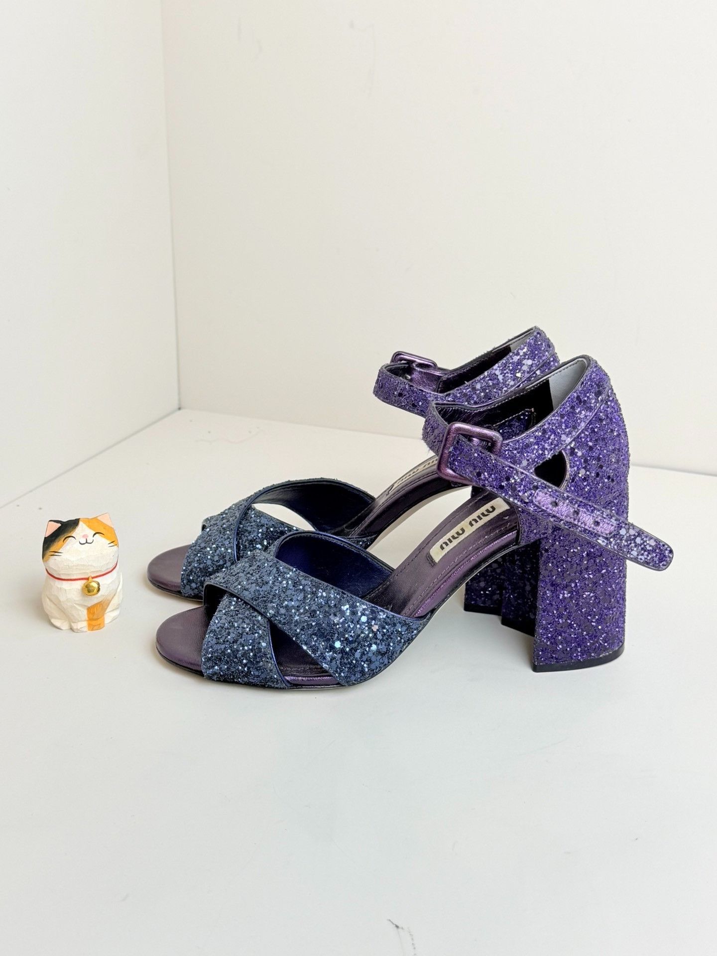Miu Miu Miu Miu Purple Sandals us_5 Women Size US 5 / IT 35 - 1 Thumbnail