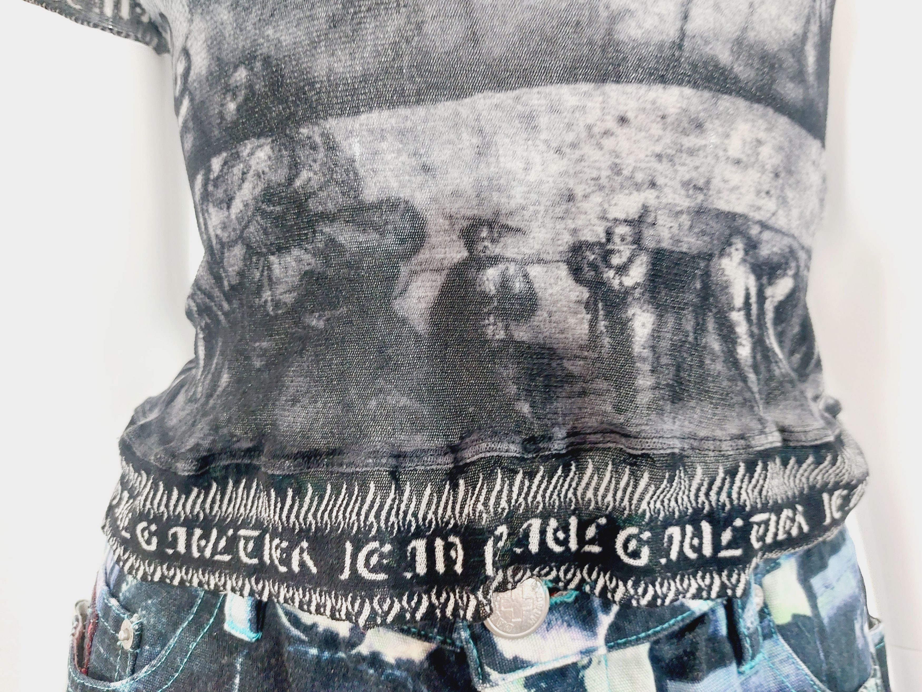 Jean Paul Gaultier Jean Paul Gaultier 1998 Jesus Christ Mesh Face Top T-Shirt Size US M / EU 48-50 / 2 - 8 Thumbnail