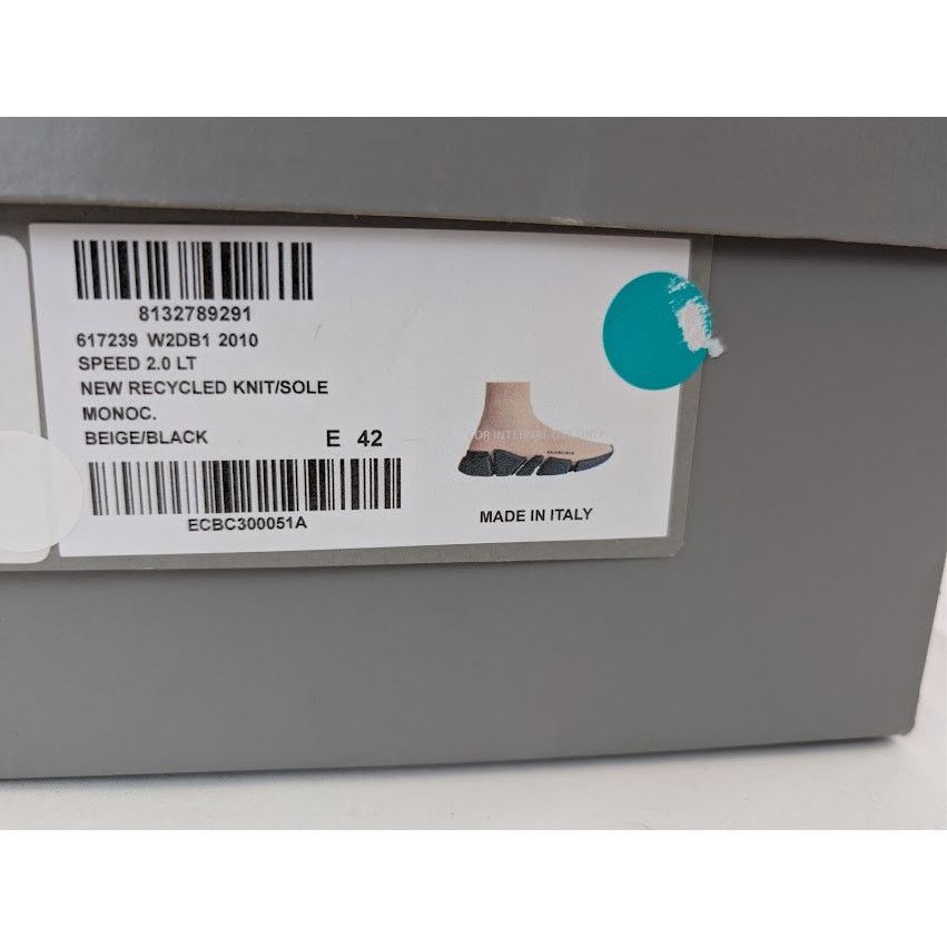 Balenciaga o1rshd1 Speed 2.0 LT Recycled Knit Sneaker in Beige / Black Size US 9 / EU 42 - 22 Thumbnail