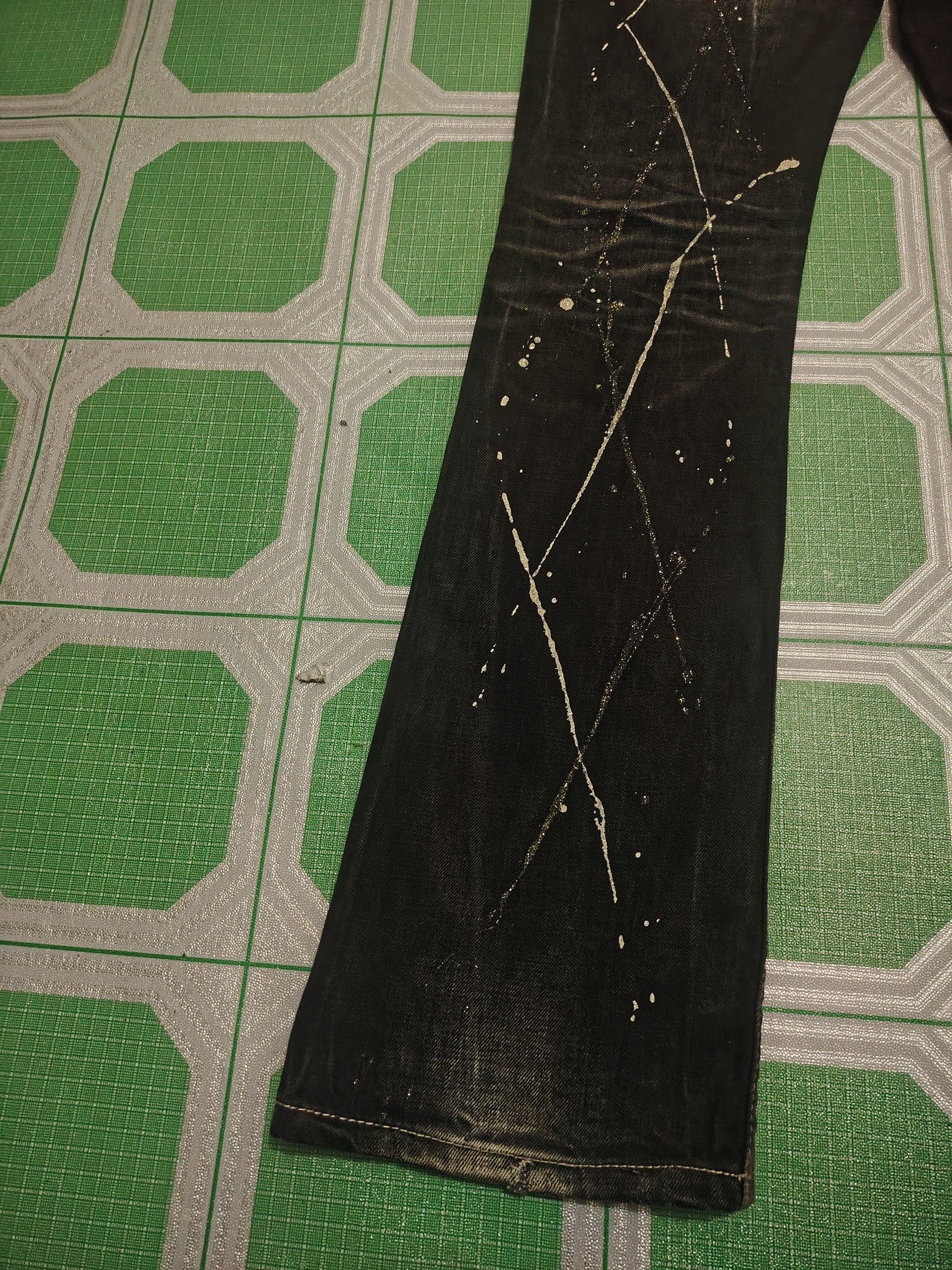 Yasuyuki Ishii Japan Lagust Painted Bead Pattern Distres Jeans Flared Jeans Size US 32 / EU 48 - 20 Thumbnail