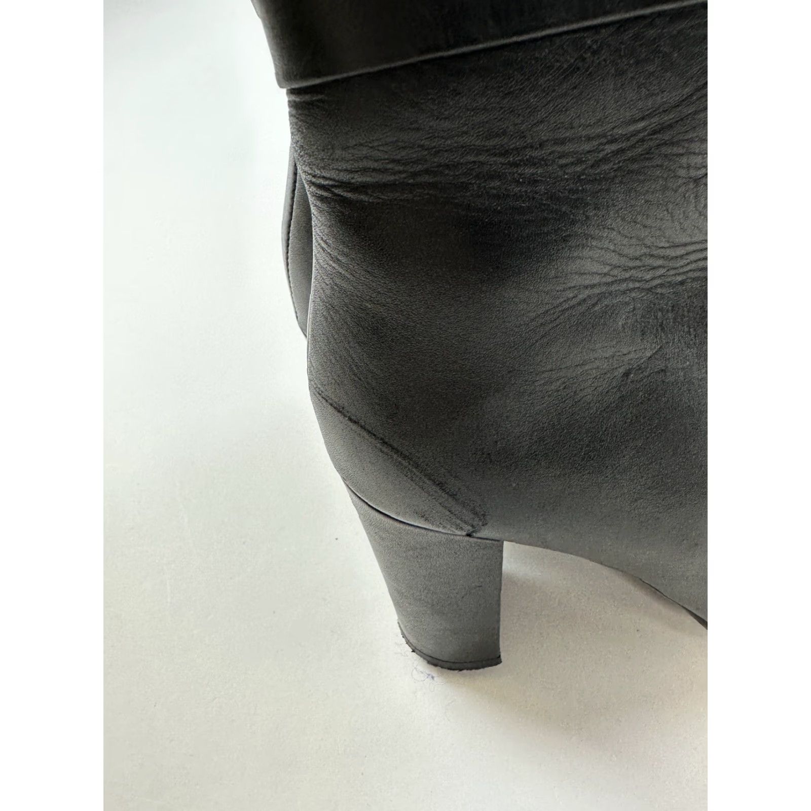 Vintage Witchery Knee High Boots Women’s 38 Black Leather Riding Boot Buckle Zip Adjustable Strap Block Heel Womens Size US 8 / IT 38 - 5 Thumbnail