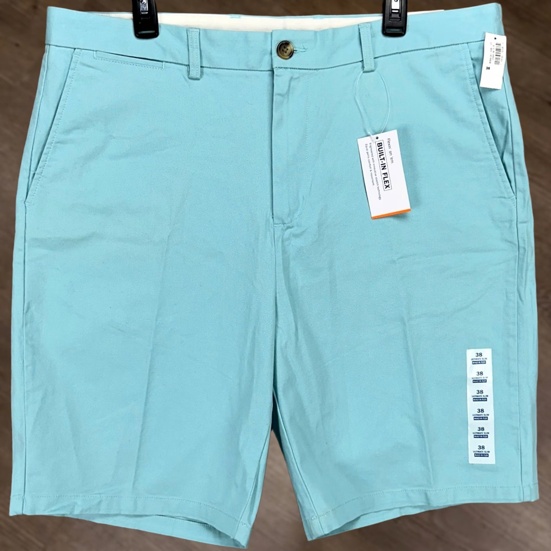 Old Navy Old Navy Built-In Flex Mens Ultimate Slim Shorts 38 Light Blue Khaki Stretch NEW Size US 38 / EU 54 - 1 Thumbnail