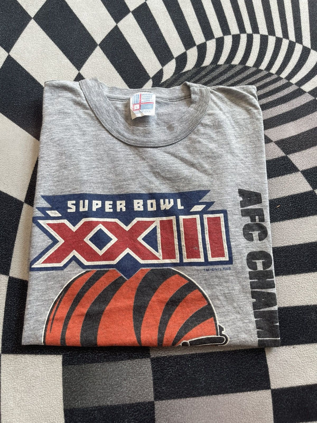 NFL VTG 1988 Super Bowl XXIII Cincinnati Bengals AFC Champions Size US L / EU 52-54 / 3 - 1 Thumbnail