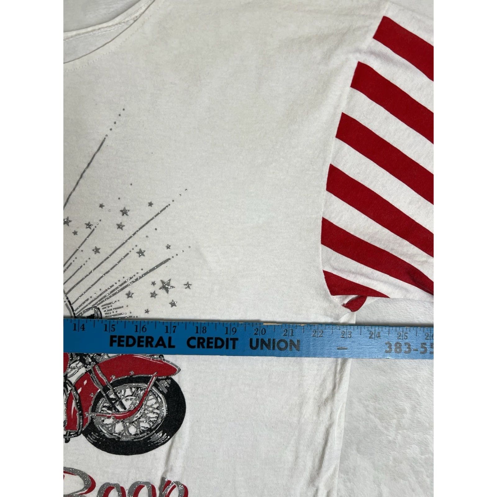 Vintage VINTAGE 1994 Betty Boop Motorcycle American Flag T-Shirt Women’s XL Fleischer White Short Sleeve Women Size XL / US 12-14 / IT 48-50 - 4 Thumbnail