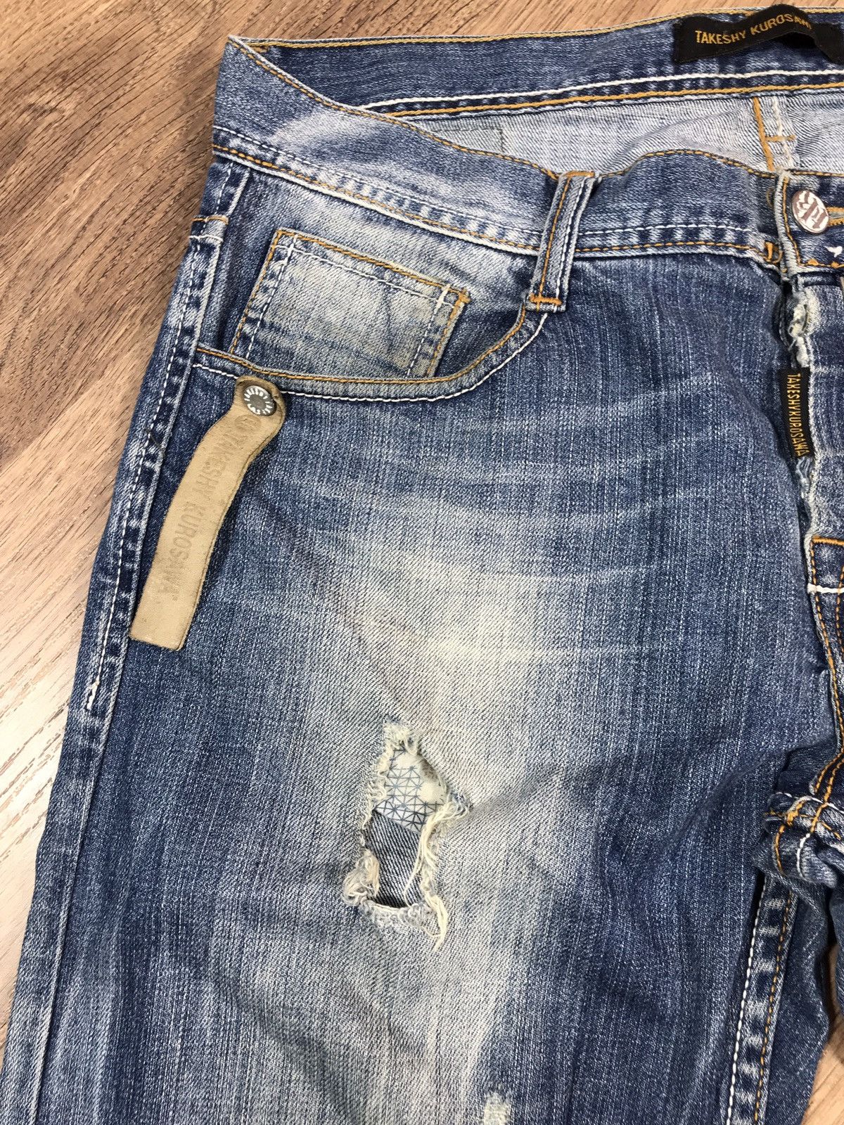 Japanese Brand × Takeshy Kurosawa × Vintage Vintage Takeshy Kurosawa Distressed Jeans Japanese Style Size US 34 / EU 50 - 4 Thumbnail
