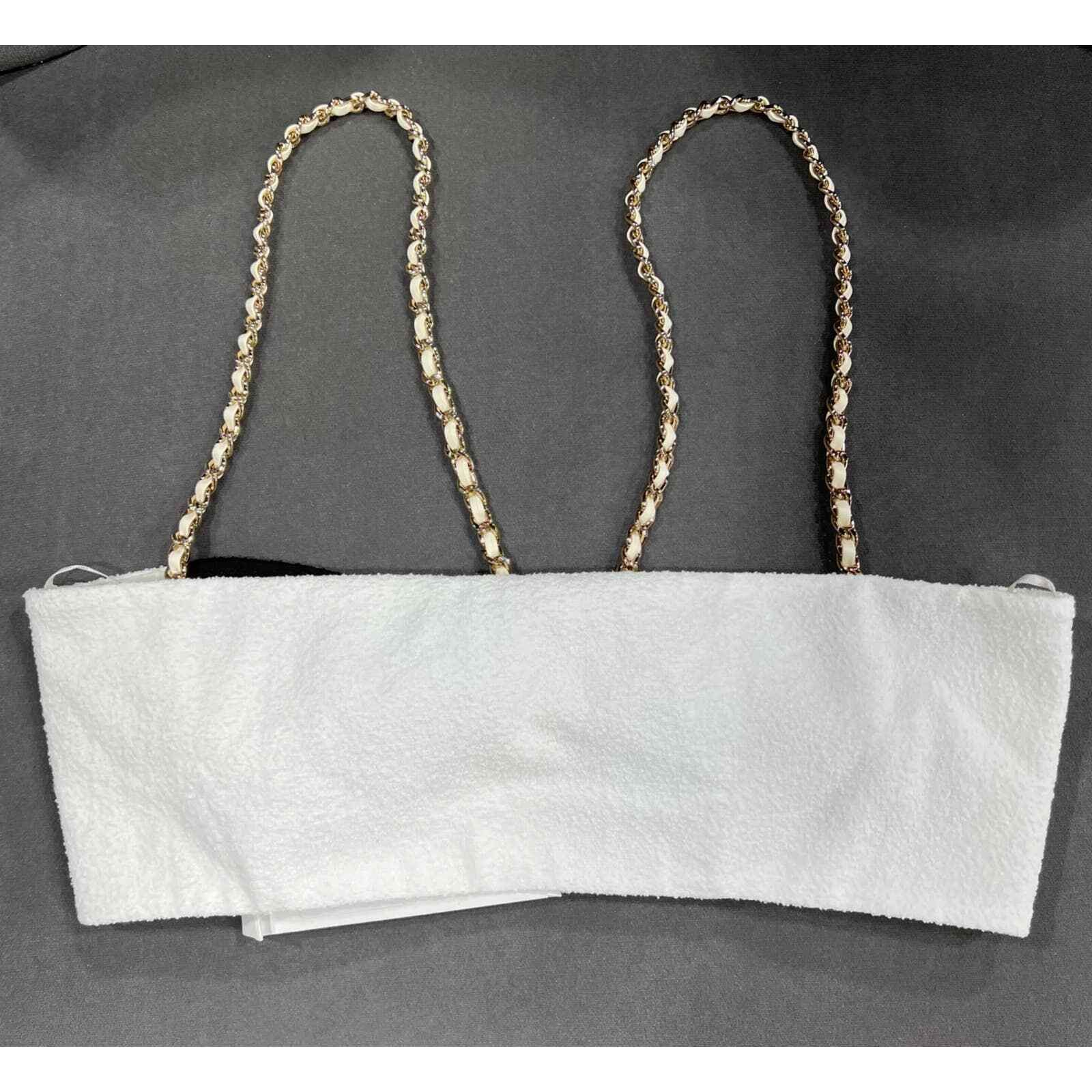 Chanel Chanel 22S Runway Black White Gold Cotton Crepe Top Bra 36 Size XS / US 0-2 / IT 36-38 - 11 Thumbnail