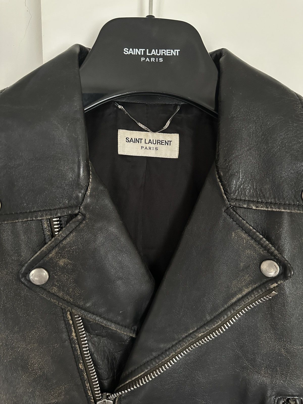 Saint Laurent Paris Saint Laurent by Hedi Slimane fringe biker leather jacket Size US S / EU 44-46 / 1 - 2 Thumbnail