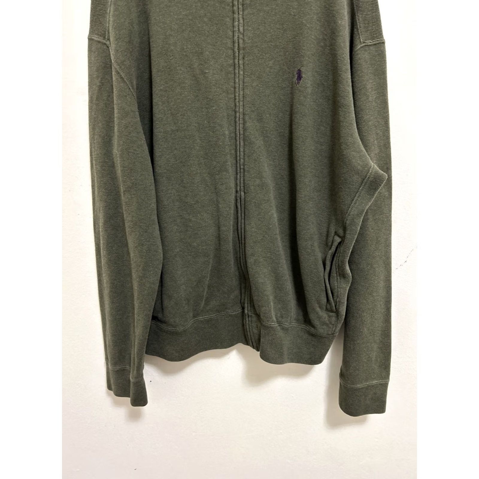 Ralph Lauren Polo Ralph Lauren Sweater Mens L Green Olive Ribbed Full Zip Hoodie Pony YKK Size US L / EU 52-54 / 3 - 3 Thumbnail