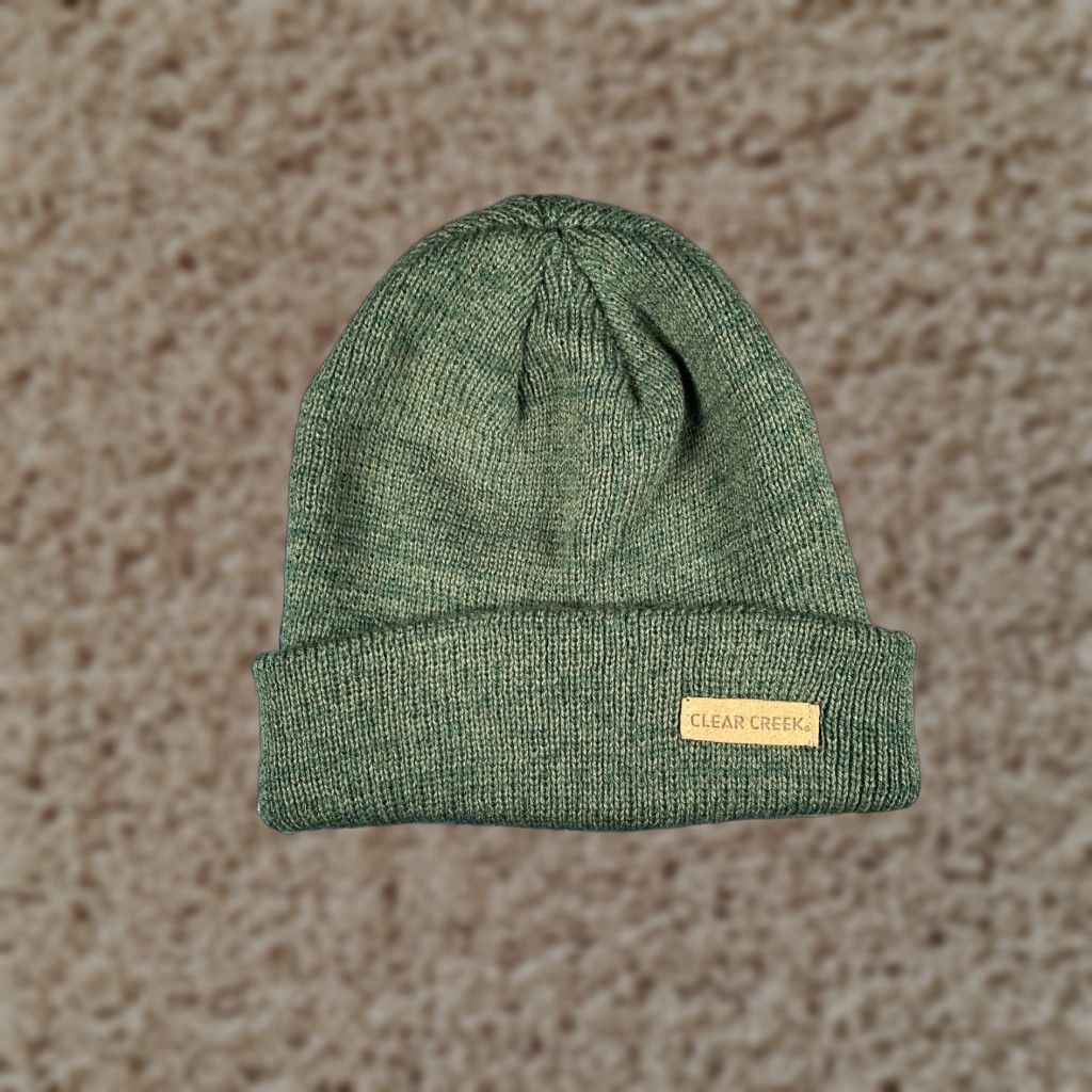 Vintage Gold Medal Beanie Adult One Size Green Knit 100% Acrylic Ski Clear Creek Toque Size ONE SIZE - 1 Thumbnail