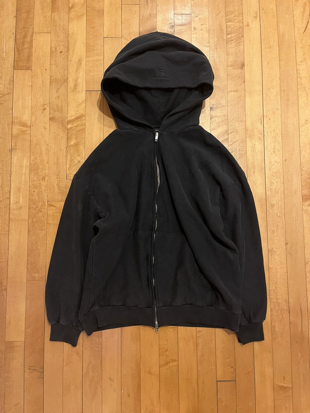 Balenciaga Sporty B Washed Zip Up Hoodie | Grailed