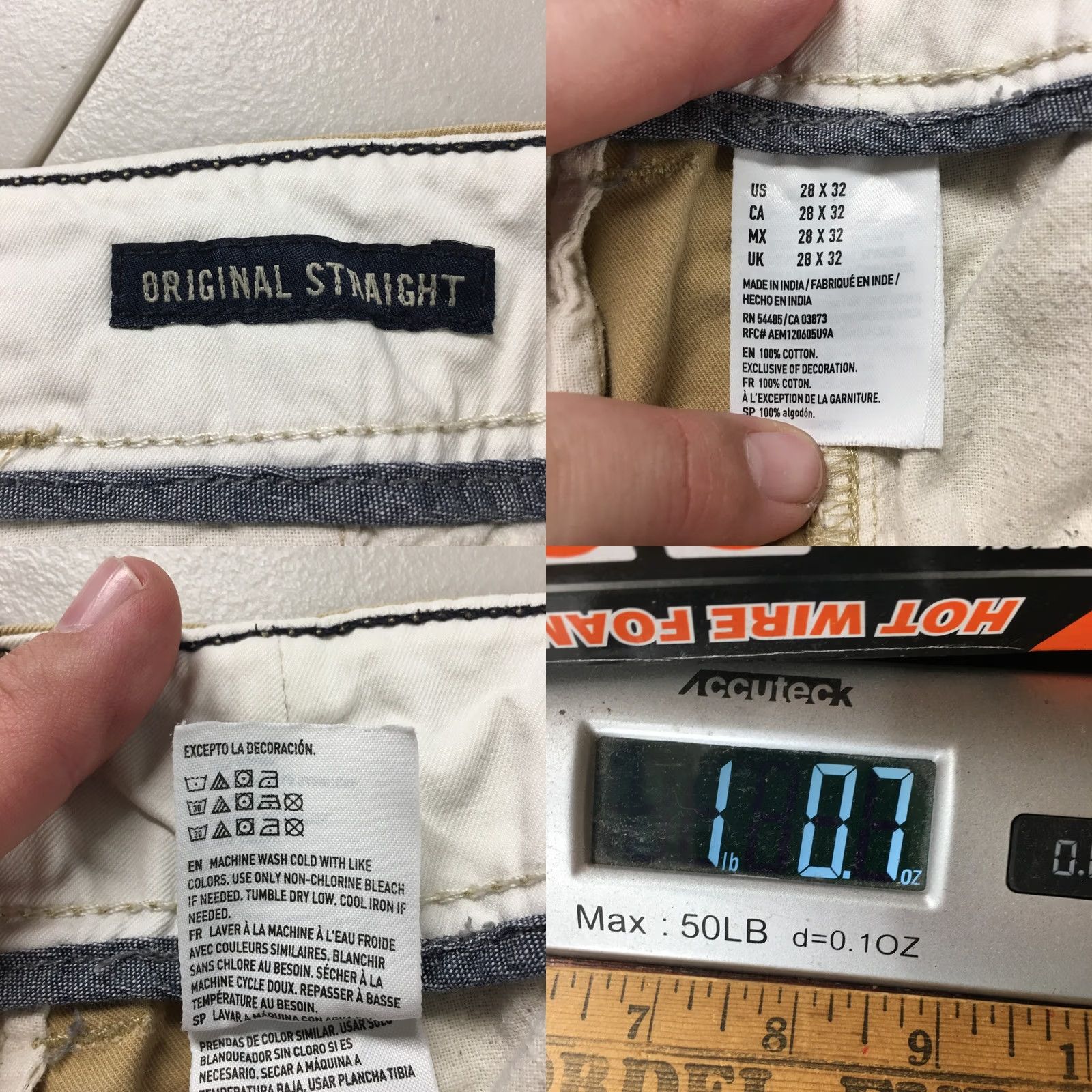 American Eagle Outfitters American Eagle Outfitters Original Straight Chino Pants Mens 28x32 Beige Cotton - Vintage Size US 28 / EU 44 - 10 Thumbnail