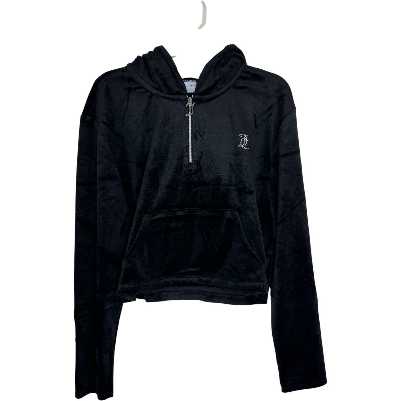 Juicy Couture Juicy Couture Luxe Velour Pullover Hoodie Black Large Size L / US 10 / IT 46 - 4 Thumbnail