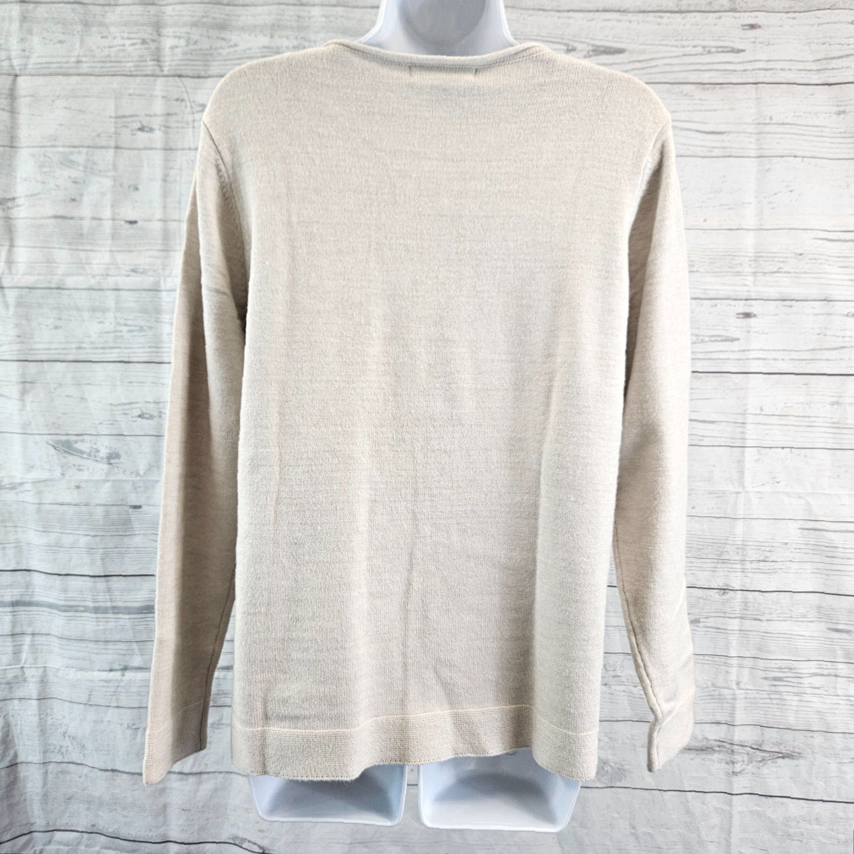 Vintage Renuar Womens Sweater On Demand L Large Beige Viscose Polyester Long Sleeve Pullover Knit Sl 25.5" 20" 24" NWT Size L / US 10 / IT 46 - 4 Thumbnail