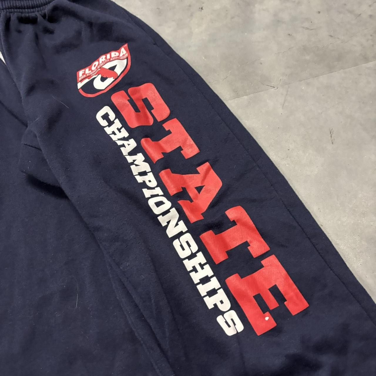 Japanese Brand × Vintage Crazy Vintage Y2K/2000s Navy Blue Streetwear Skater Essential Sweatpants! Size US 28 / EU 44 - 5 Thumbnail