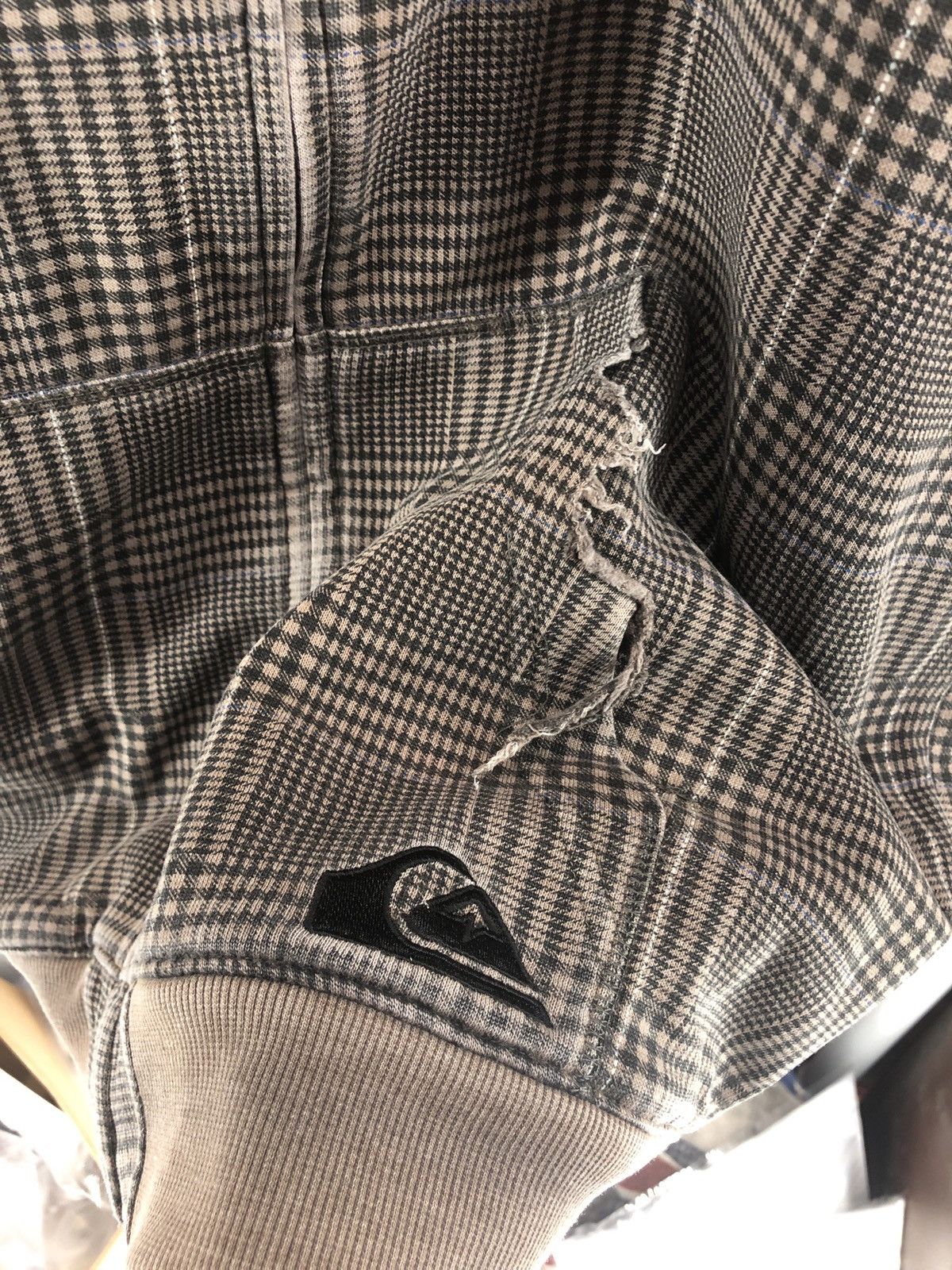 Quiksilver × Vintage Vintage Distressed Checkered Quiksilver Hoodie Size US XXL / EU 58 / 5 - 3 Thumbnail