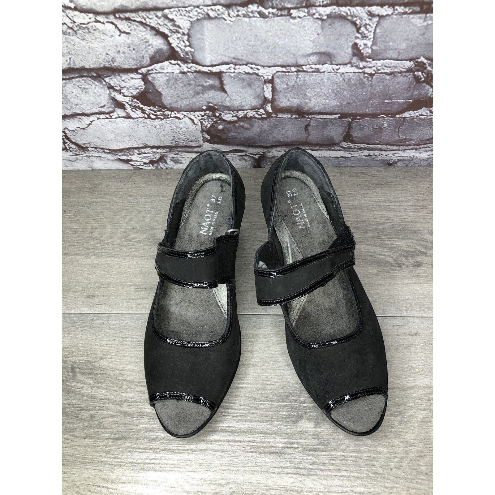 Other Naot Black Nubuck Leather MaryJane Heel Shoes Women Sz 37EU Size US 6.5 / IT 36.5 - 2 Thumbnail