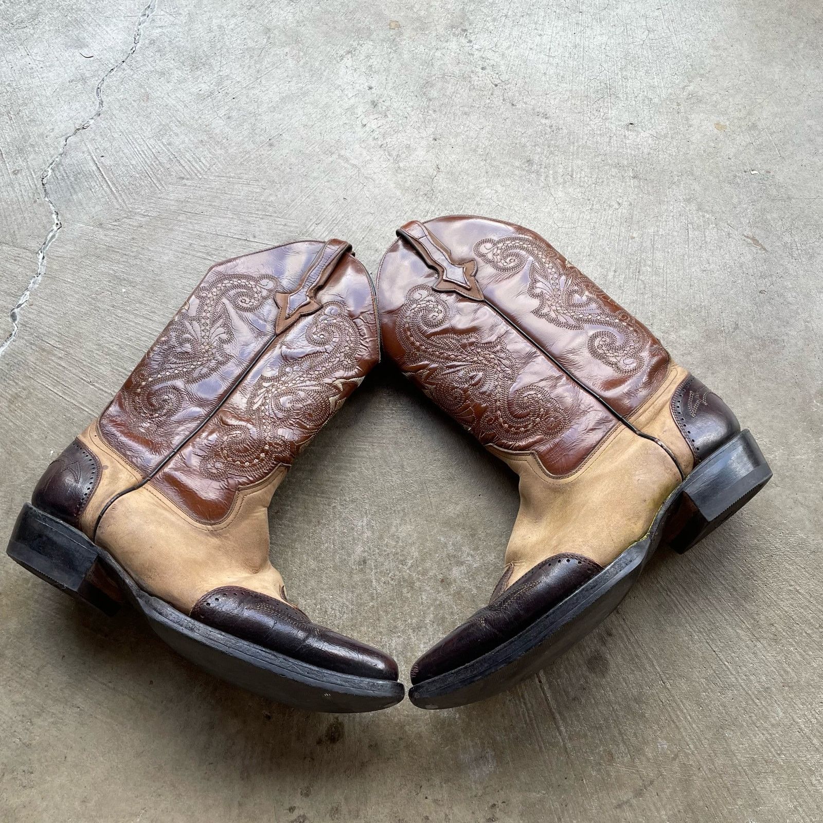 Vintage VINTAGE LEATHER COWBOY BOOTS BROWN SZ 11 MEXICO SUEDE Size US 11 / EU 44 - 7 Thumbnail