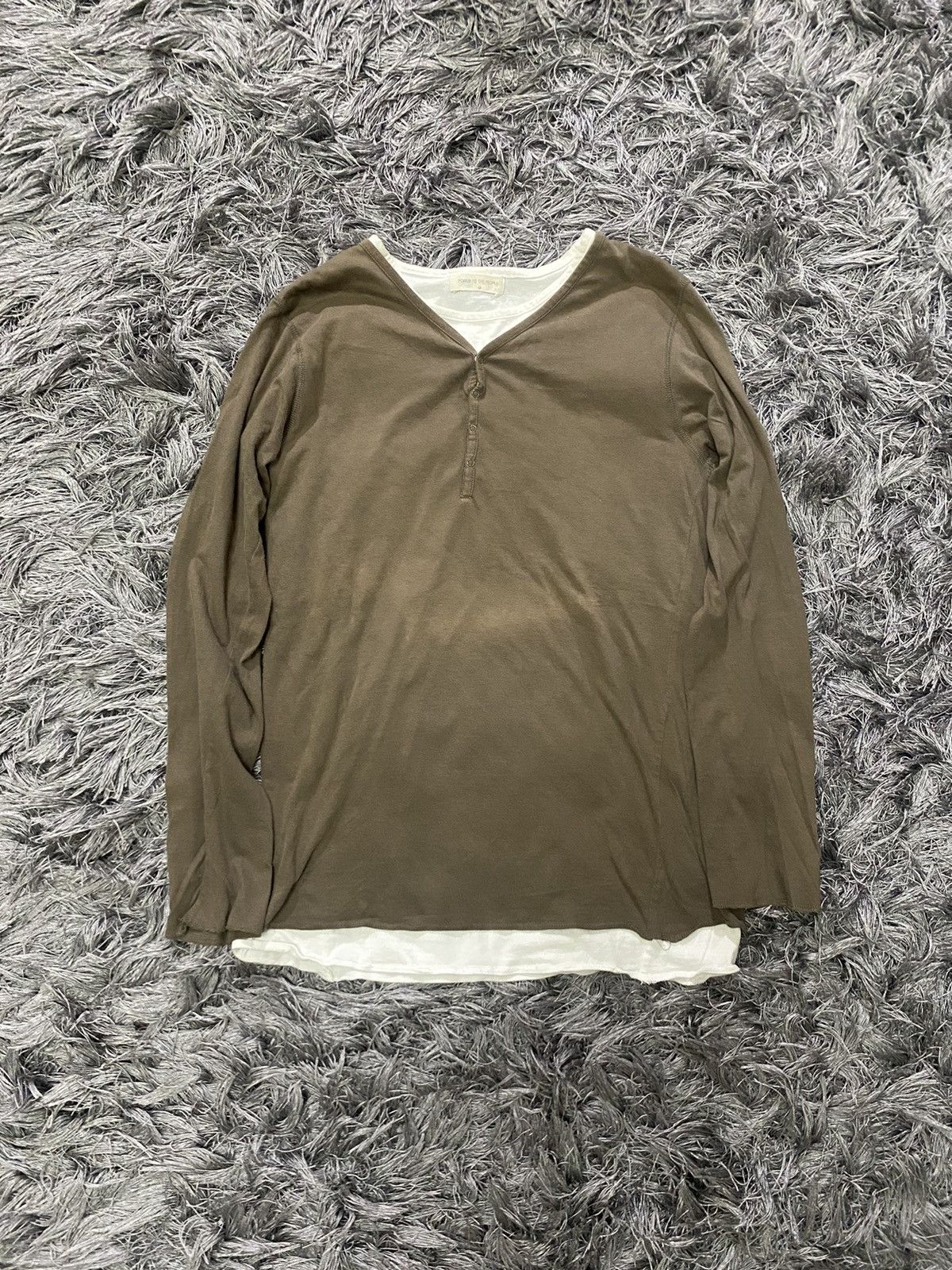 image of If Six Was Nine x Le Grande Bleu L G B Power To The People Double Layer Longsleeve in Olive Green (