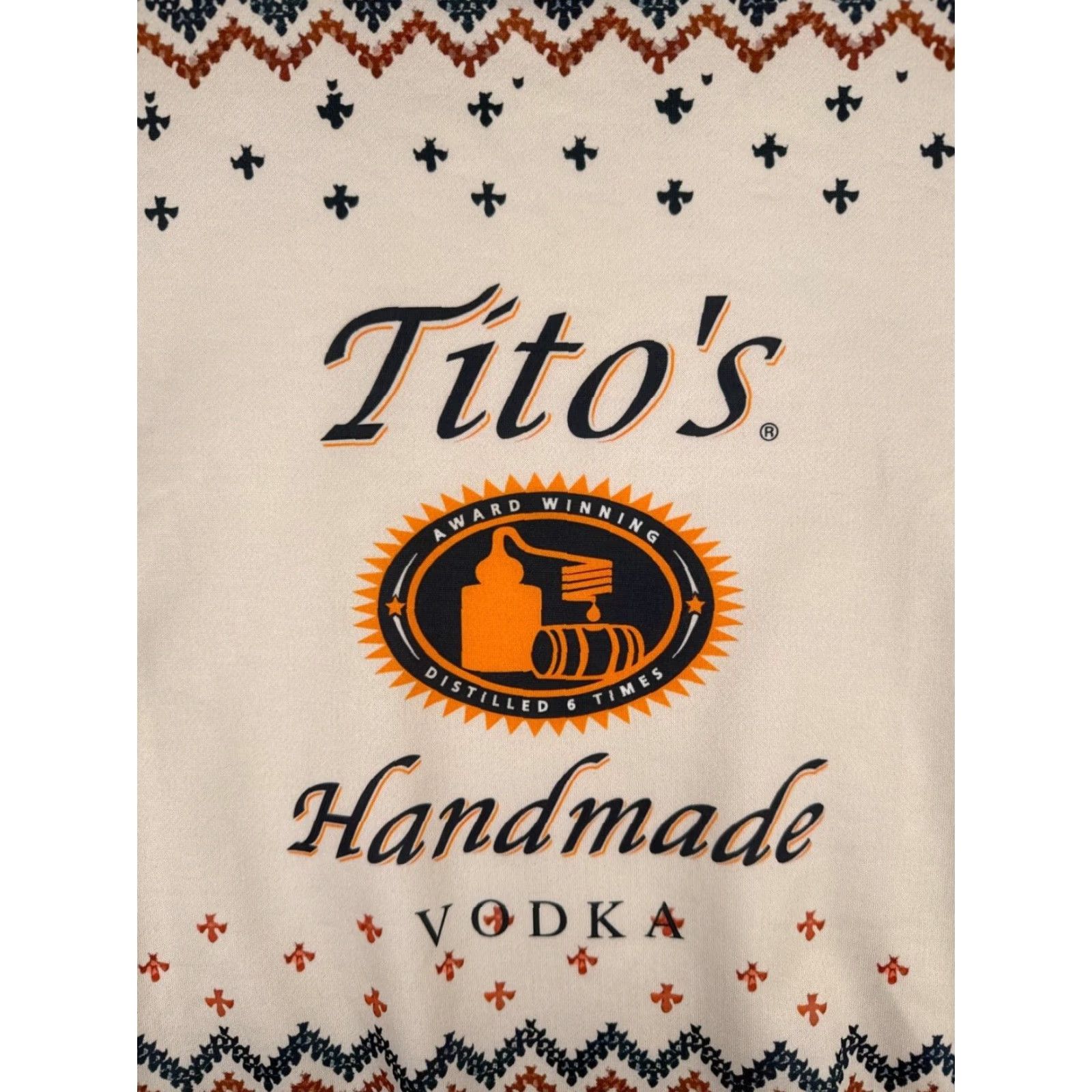 Vintage VINTAGE Titos Vodka Sweatshirt Mens Pullover Beig e Orange Winter Snowflake Moose Crew Neck Large Knit Logo Pattern Solid Holiday themed 90s Size US L / EU 52-54 / 3 - 6 Thumbnail