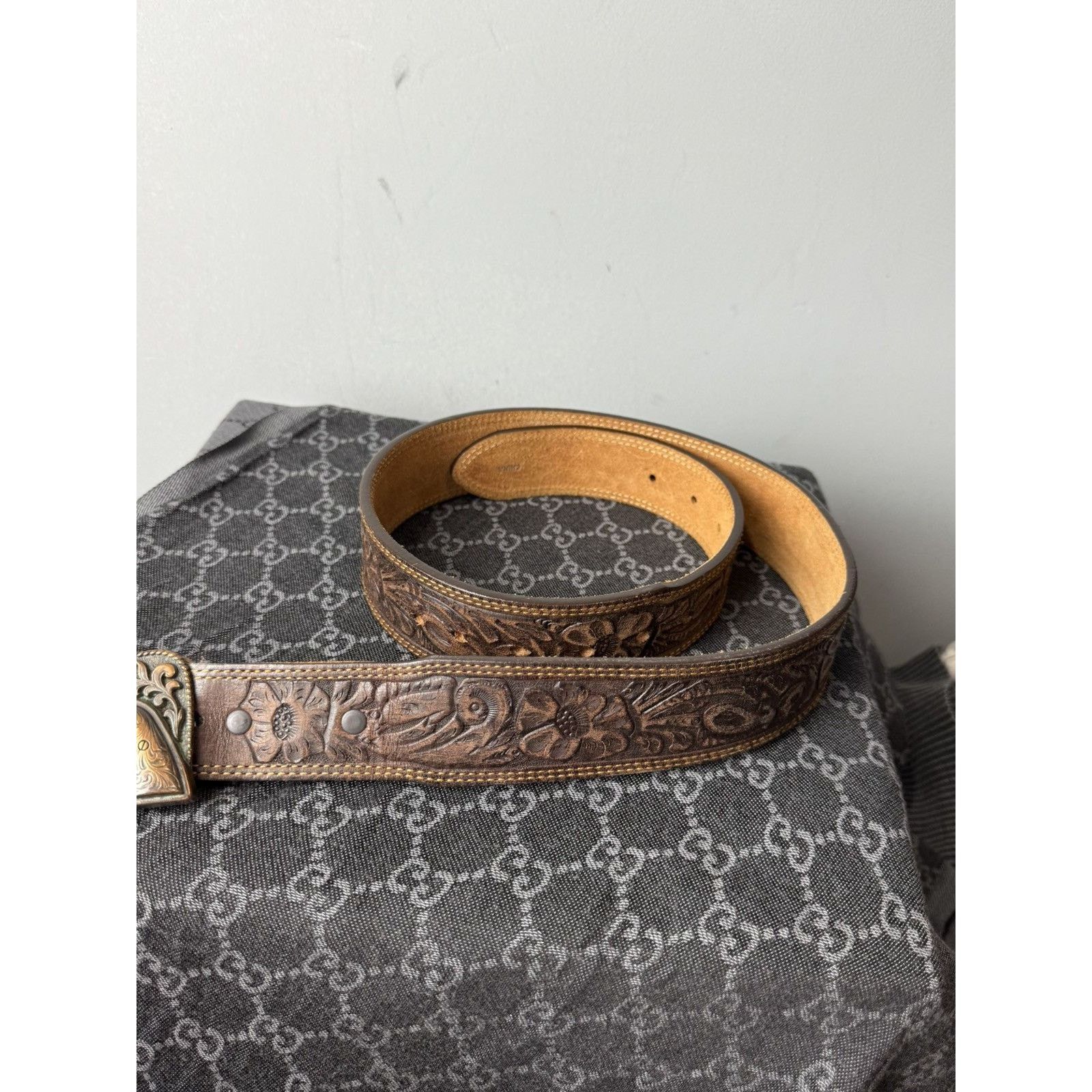 Cowboy Equipment Rare! Vintage Revolver Leather Cowboy Belt Western American Size ONE SIZE - 5 Thumbnail