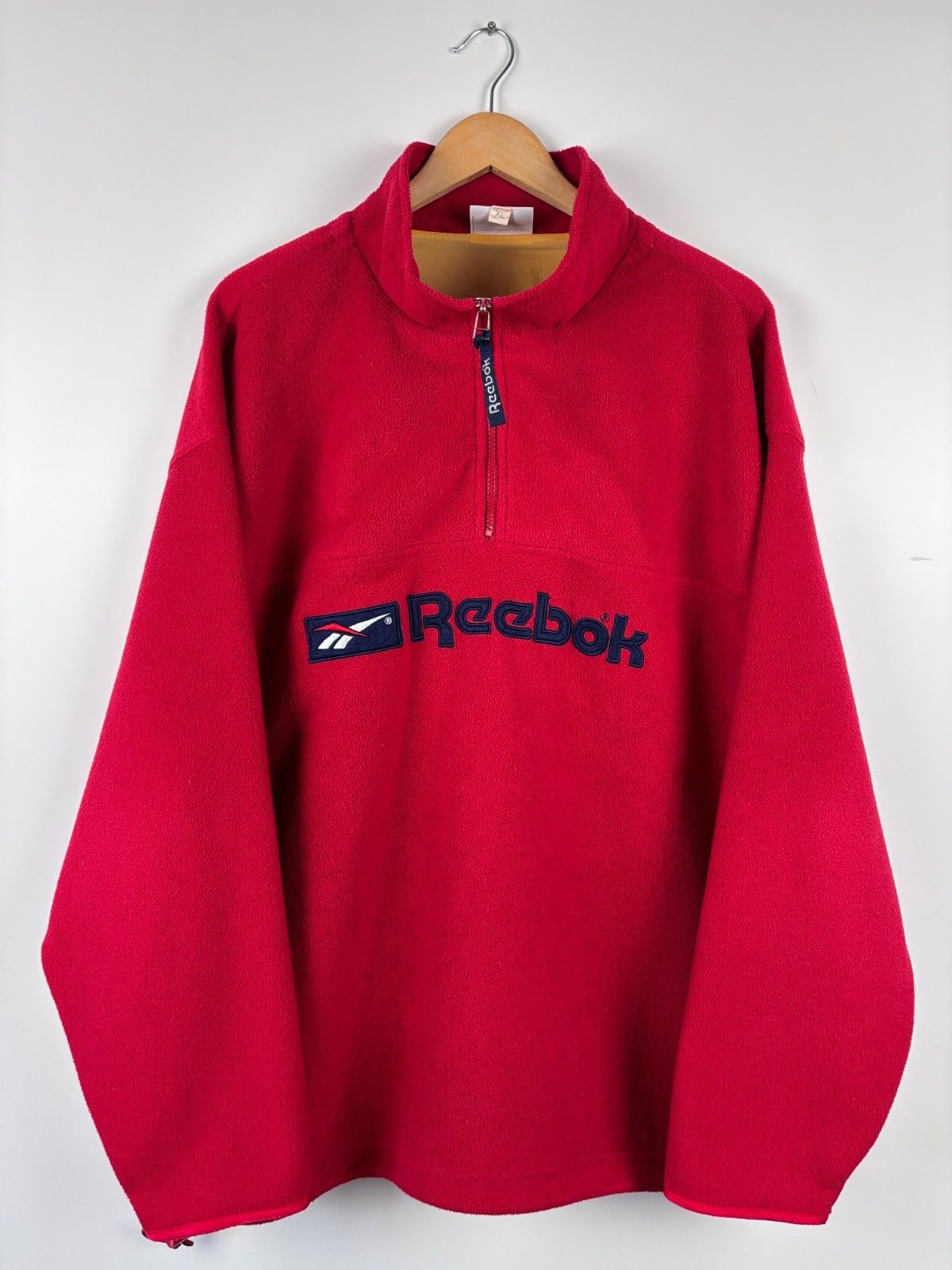 Reebok Vintage Reebok Fleece Sweater 1/2 Zip Pullover Red Mens XL Size US XL / EU 56 / 4 - 1 Thumbnail