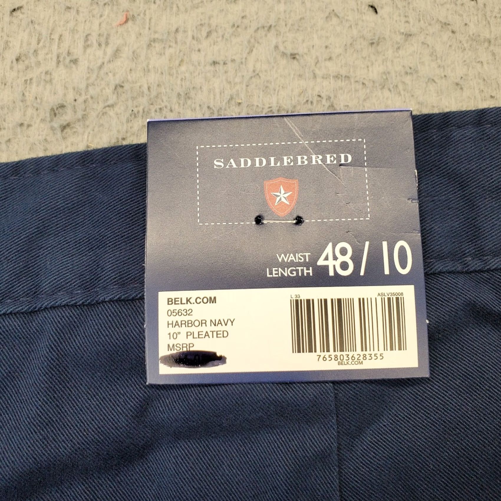Vintage Saddlebred Chino Shorts Mens Plus 48W Blue Pleated Front Regular Fit High Waist Short Size US 30 / EU 46 - 7 Thumbnail