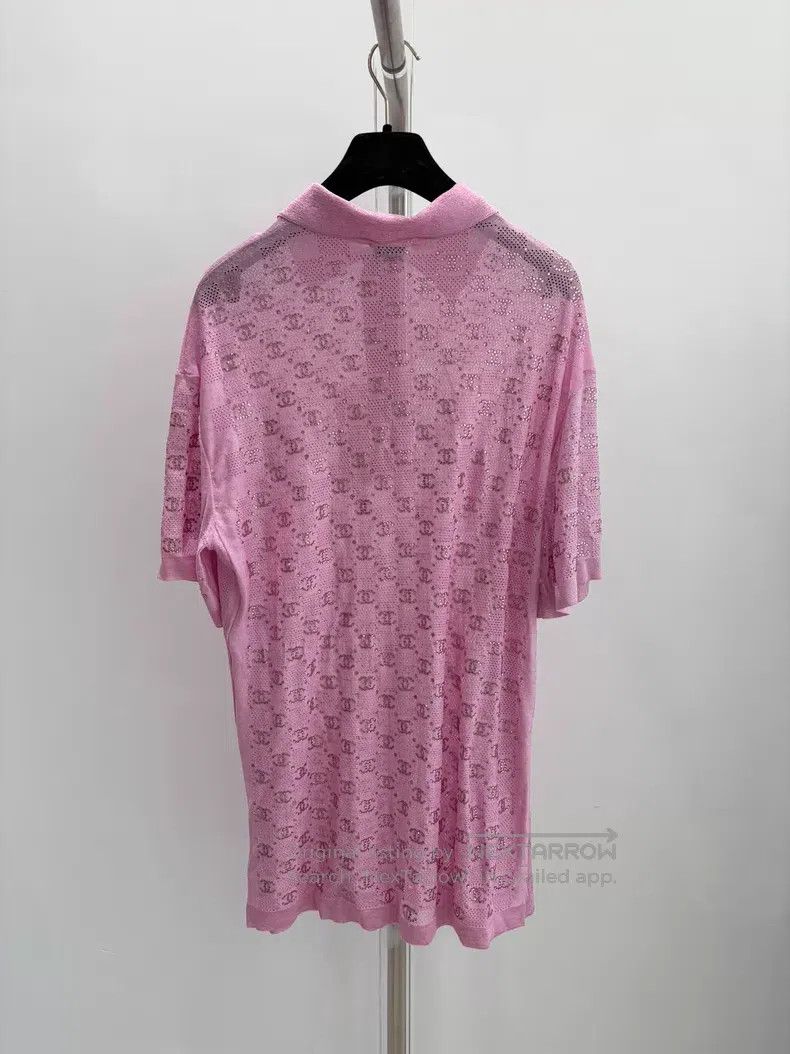 Chanel Chanel Pink full diamond double C full print logo short-sl Size XXS / US 00 / IT 34 - 2 Thumbnail