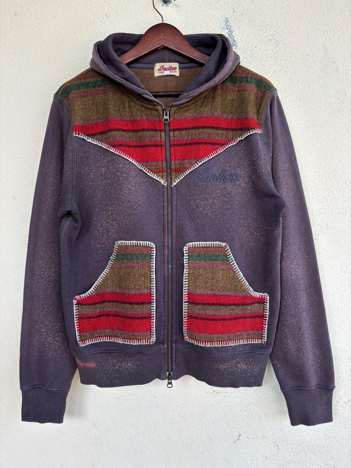 Indian Motorcycle Indian Motorcycle Acid Splattered Zip Up Hoodie Size US L / EU 52-54 / 3 - 1 Thumbnail