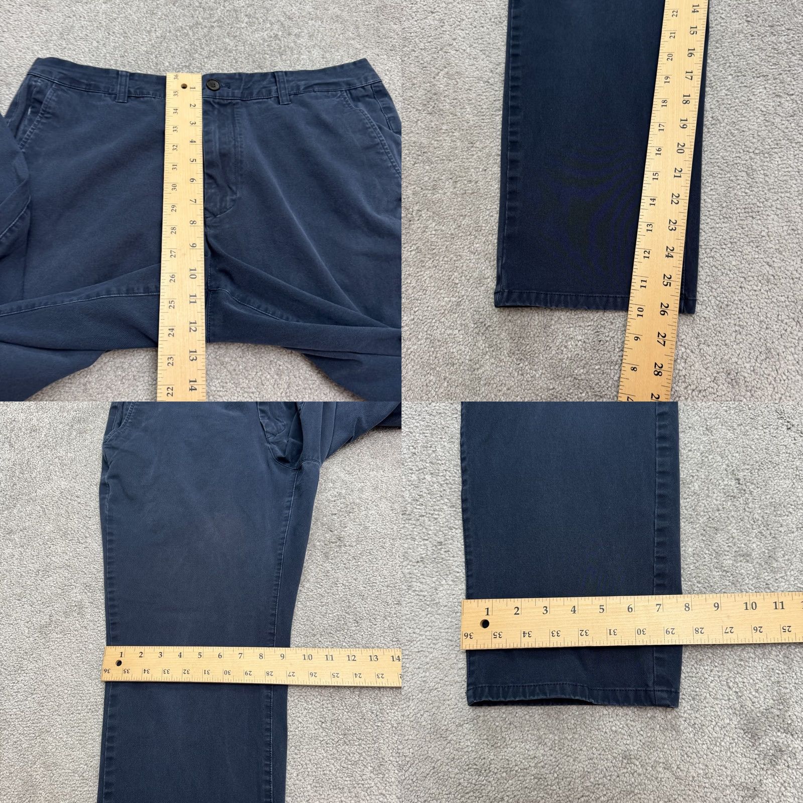 Bonobos Bonobos Slim Fit Straight Leg Chino Pants Mens 36x28 Navy Blue Cotton Flat Front Button Zip Casual Workwear Baggy? Size US 31 - 9 Thumbnail