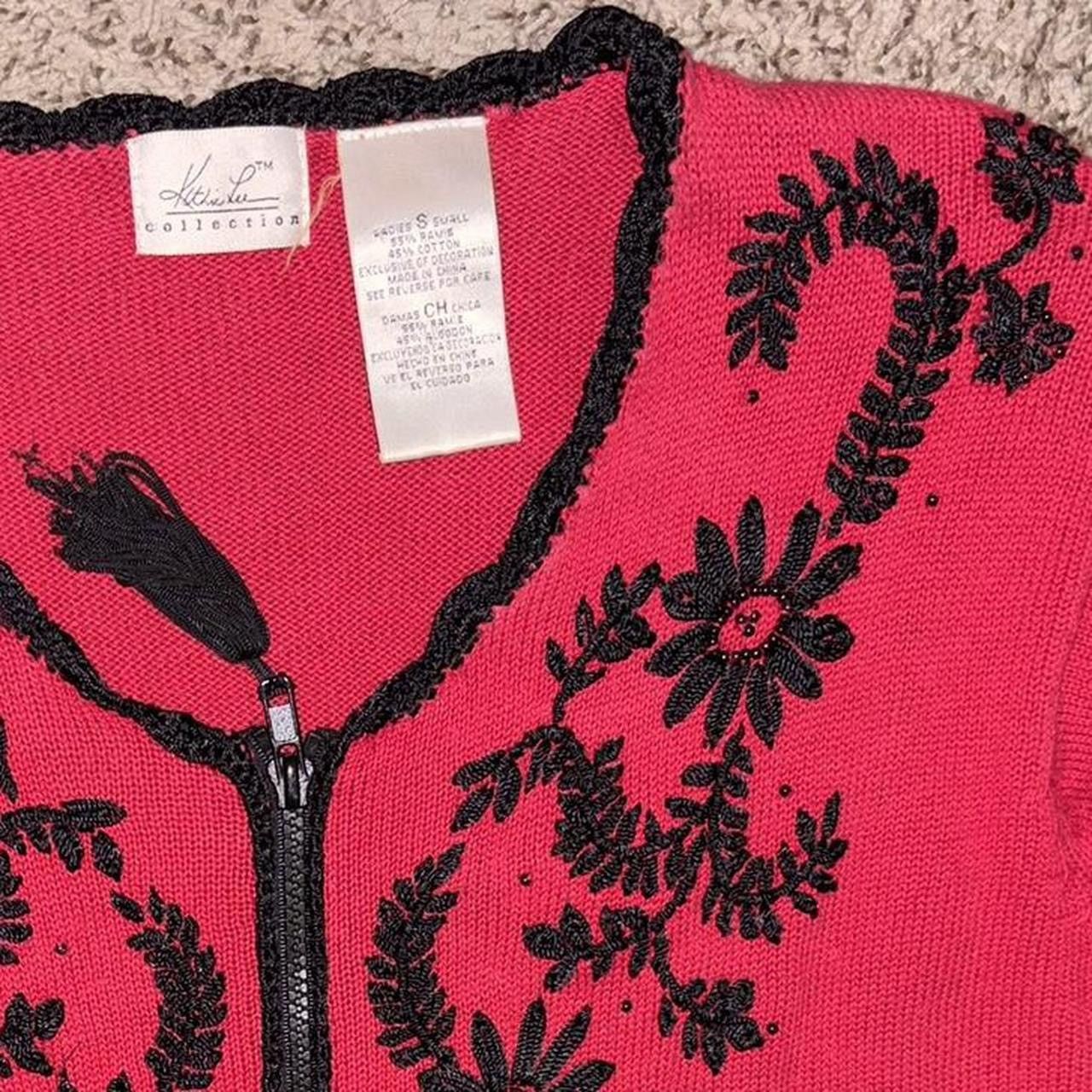 Other 90s Vintage floral beaded and embroidered zip up sweater Size S / US 4 / IT 40 - 5 Thumbnail