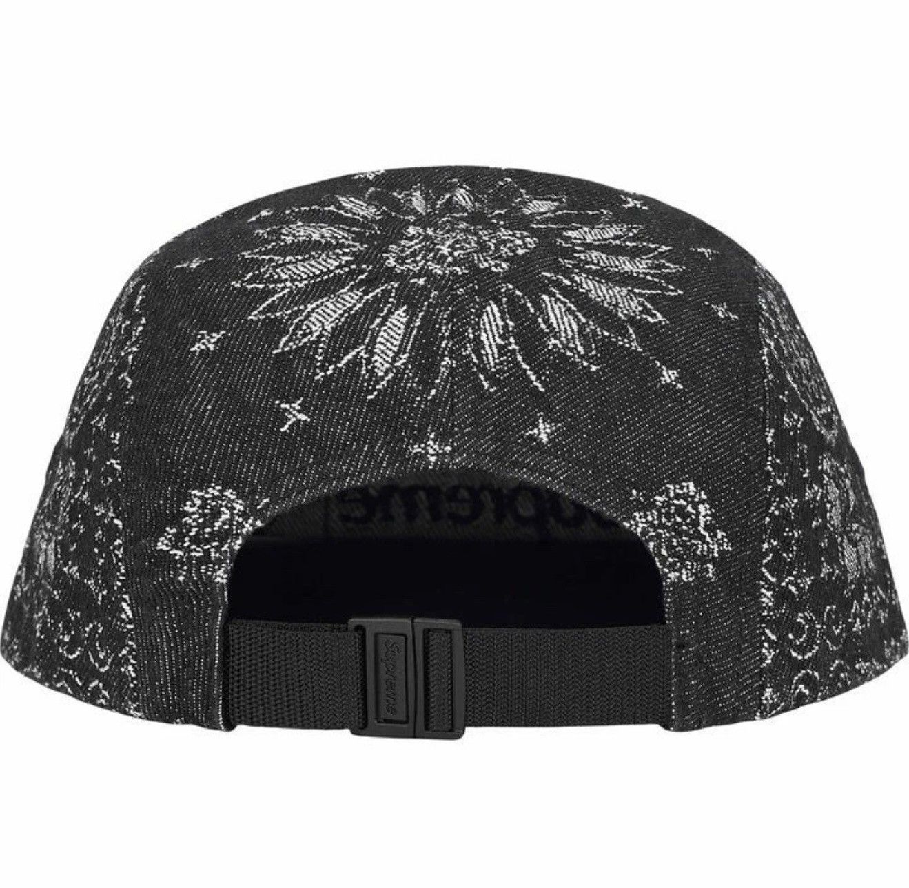 Supreme Supreme Bandana Jacquard Denim Camp Cap Black Size ONE SIZE - 3 Thumbnail