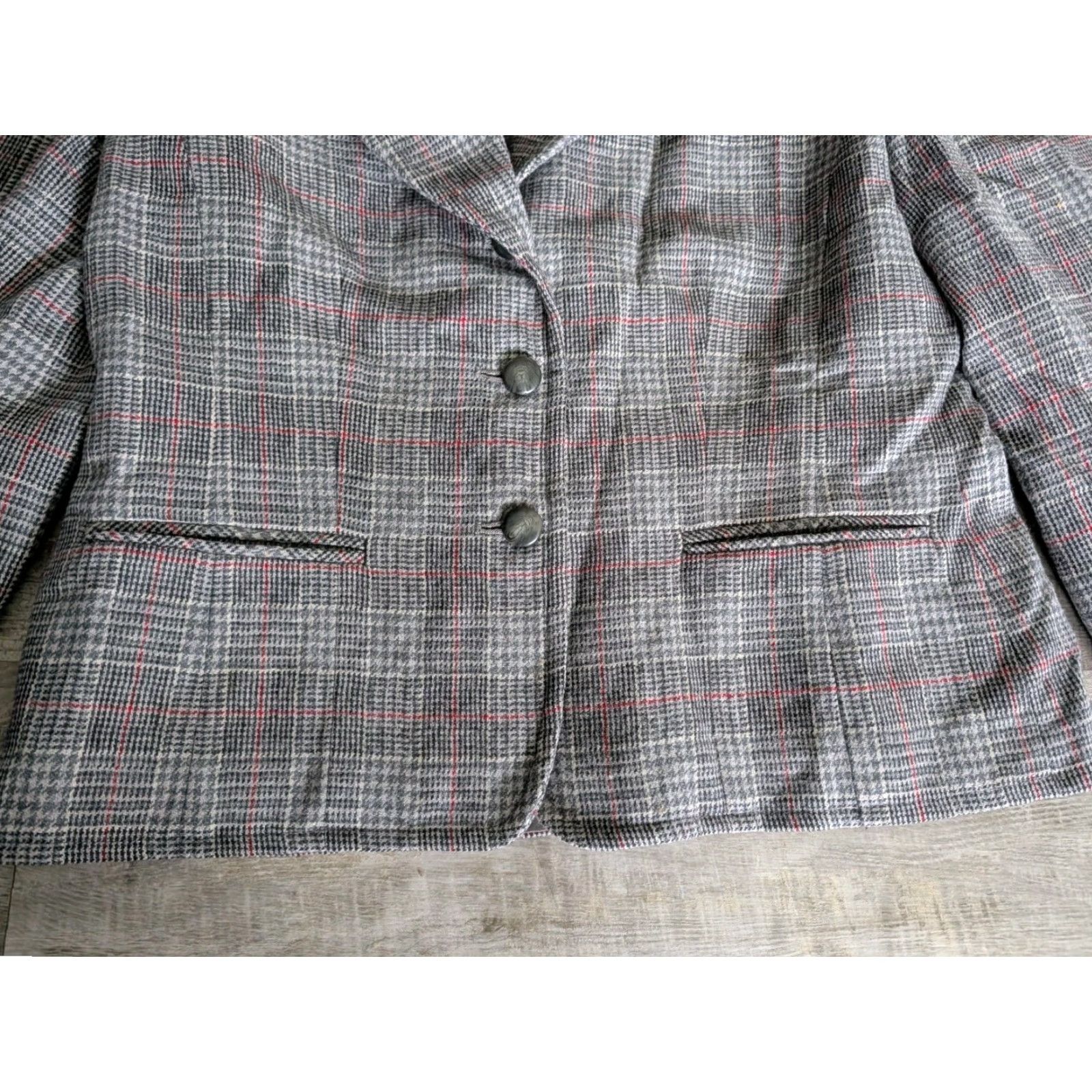 Pendleton Pendleton Blazer Women 6 Gray Wool Plaid Lined Pockets Button Twill USA Workwear Formal Casual Womens Size M / US 6-8 / IT 42-44 - 2 Thumbnail