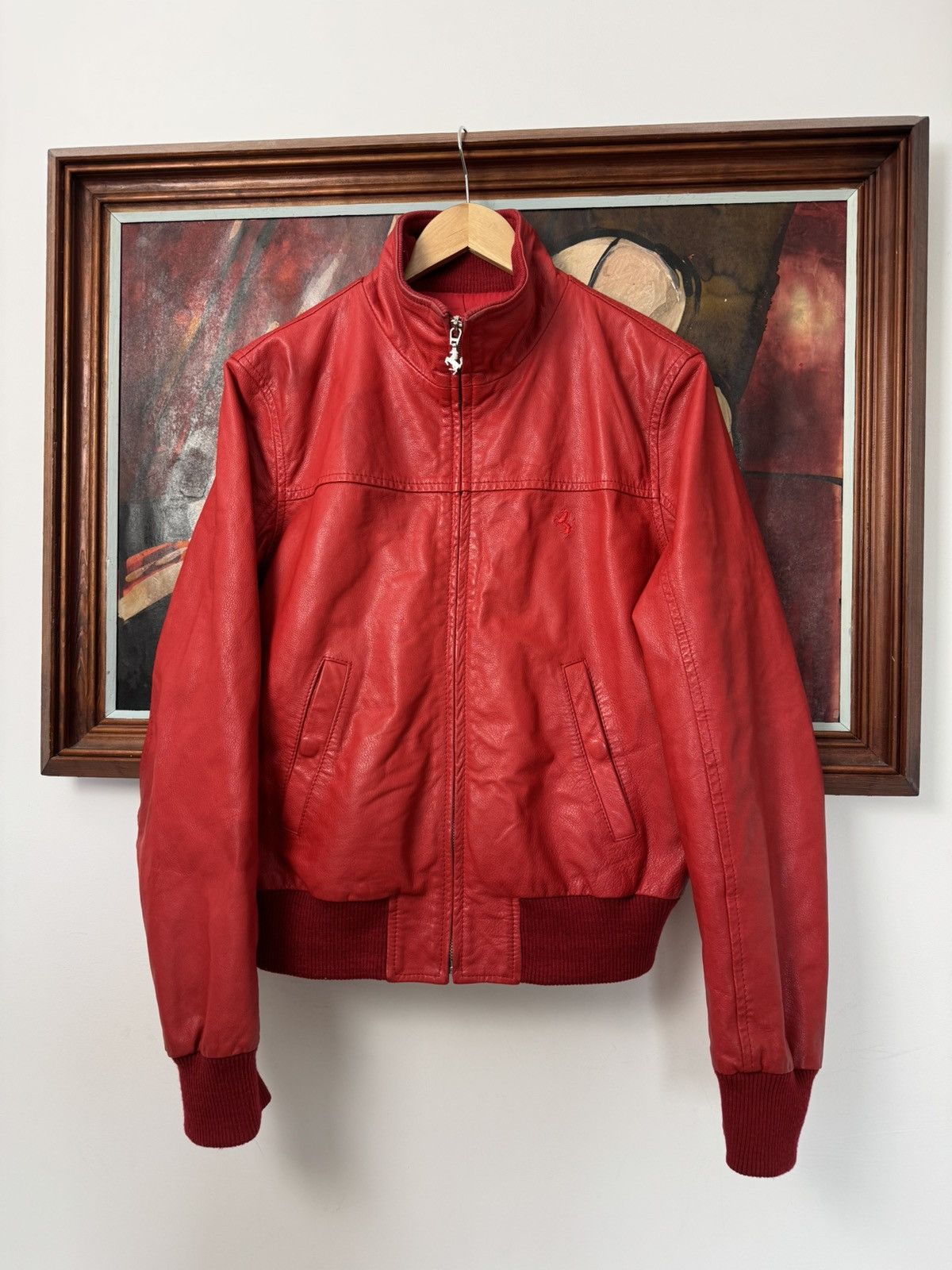 Ferrari Rare Vintage Ferrari Leather Jacket Y2k Hype Racing Formula1 Size US S / EU 44-46 / 1 - 1 Thumbnail