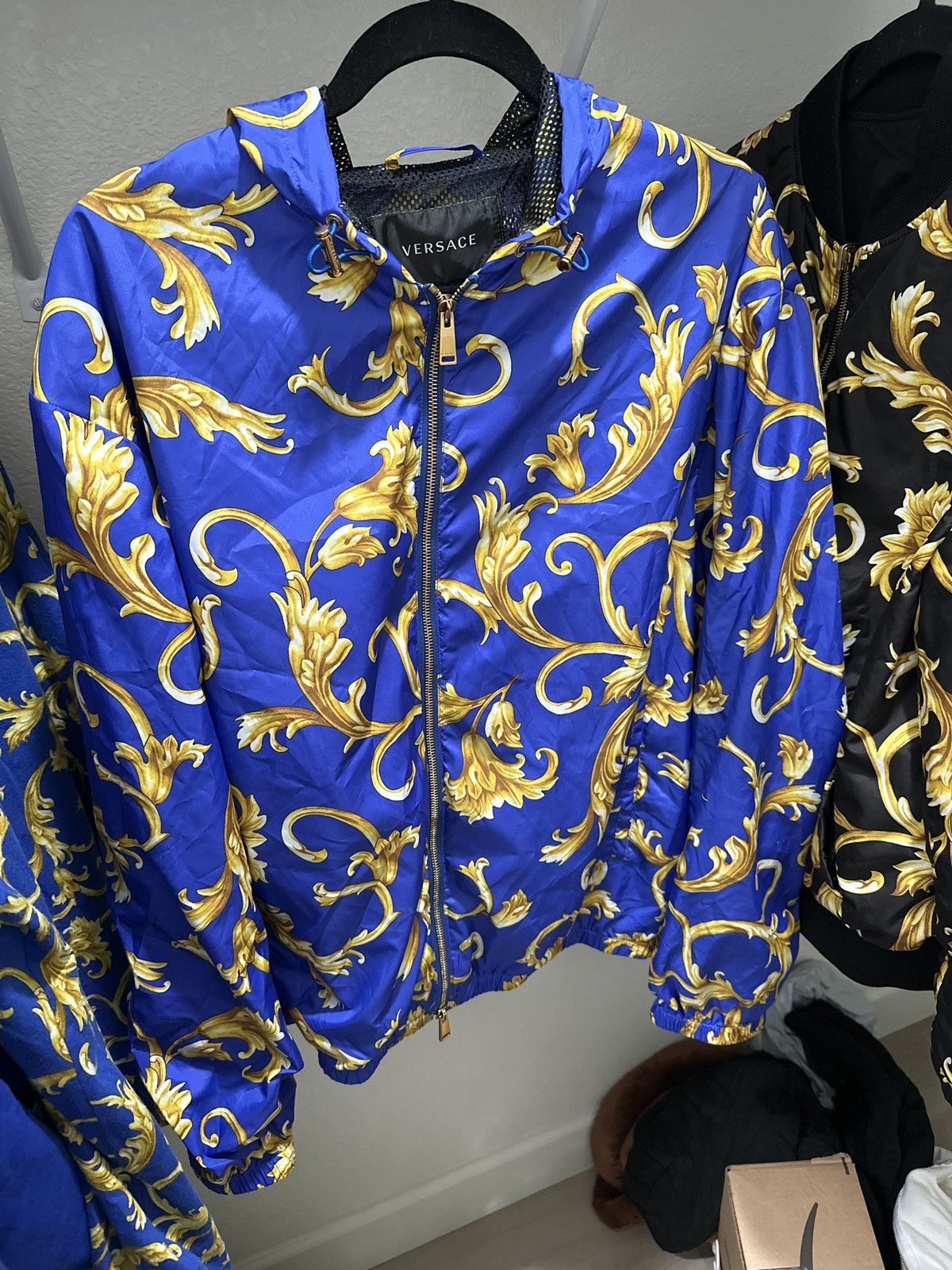 Versace Blue Baroque Windbreaker