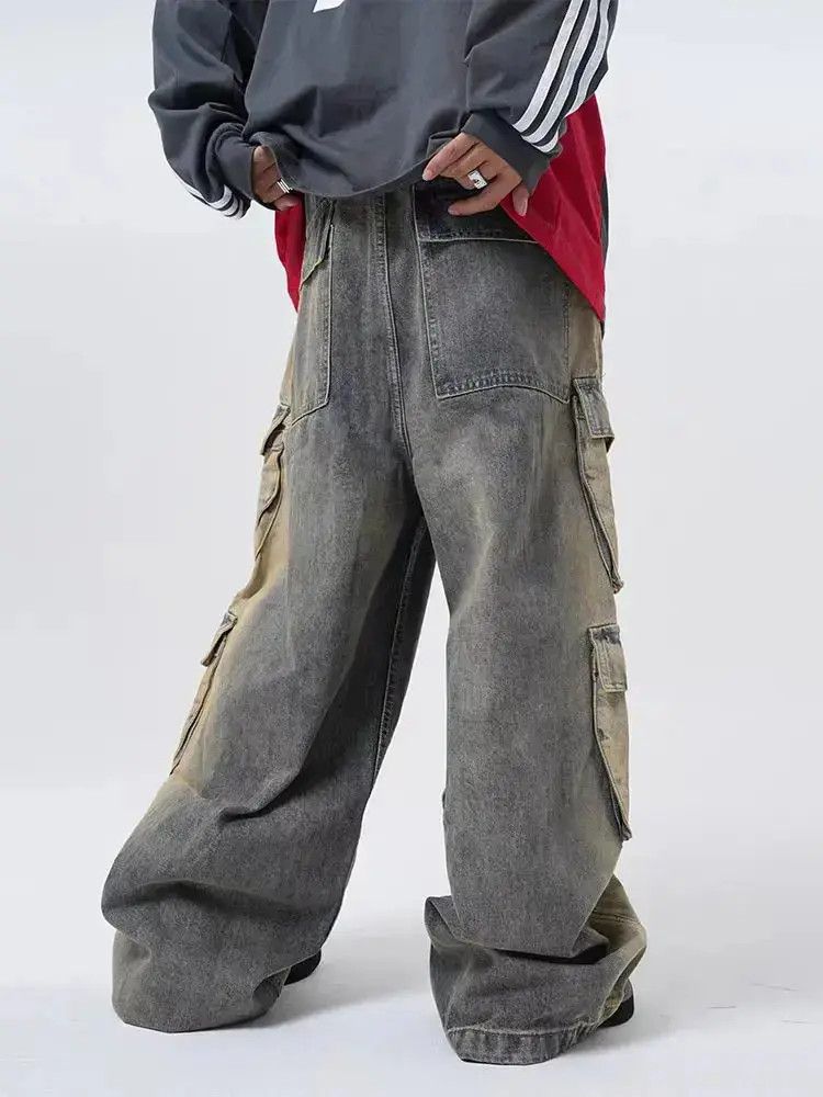 Japanese Brand Vintage Workwear Multi-Pocket Straight Leg Casual Jeans Size US 32 / EU 48 - 4 Thumbnail