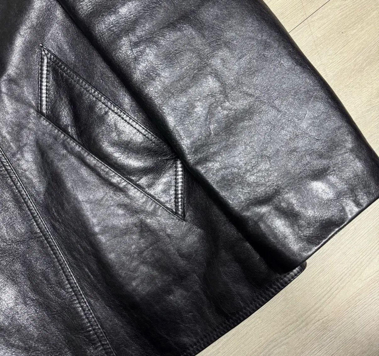 Celine Celine 24FW waxed leather car coat in a soft lambskin sz52 Size US L / EU 52-54 / 3 - 6 Thumbnail