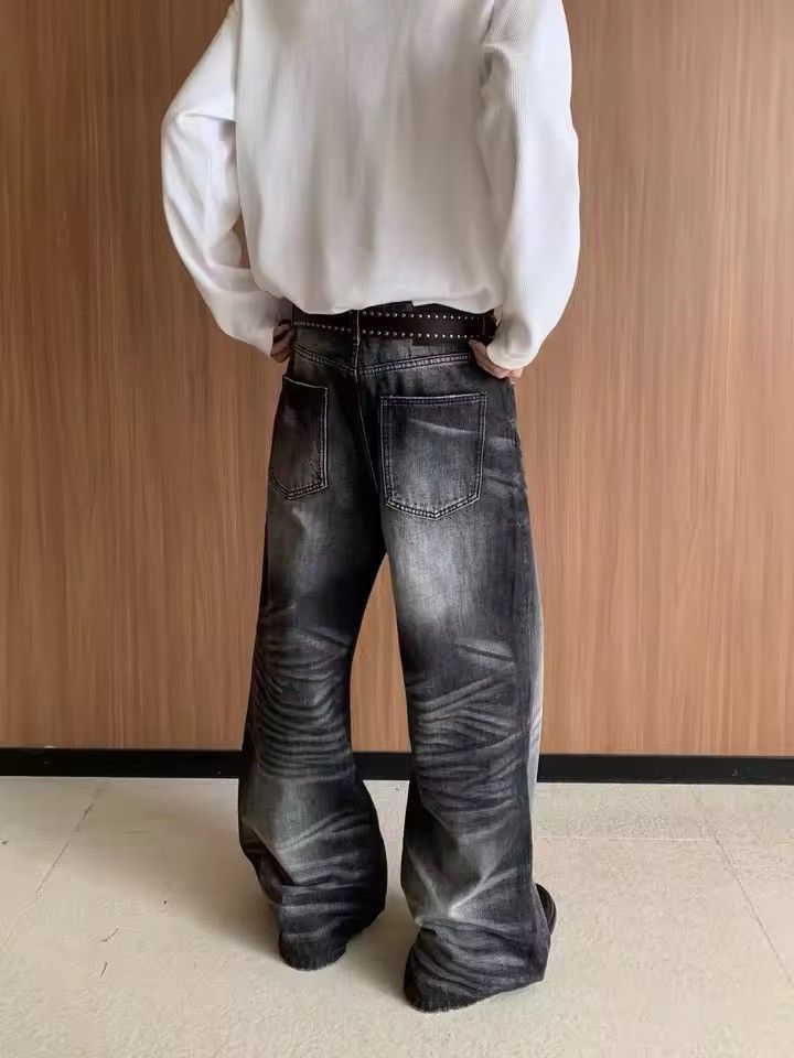 Japanese Brand Washed Baggy Wide Leg Denim Pants Streetwear Jeans Size US 30 / EU 46 - 5 Thumbnail