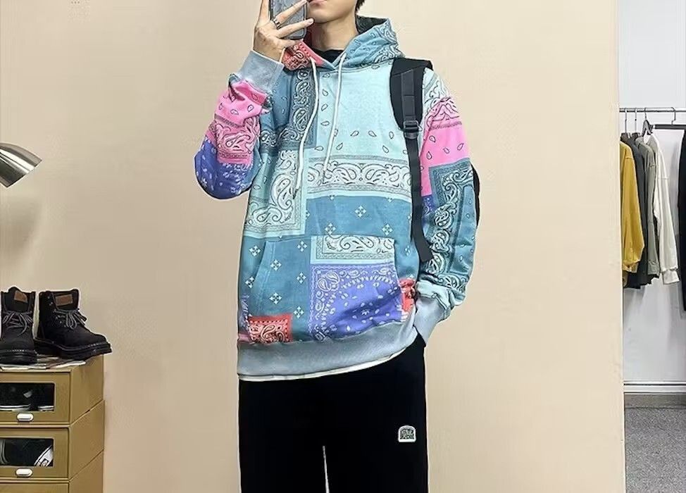 Japanese Brand Bandana Patchwork Blue Hoodie Size US L / EU 52-54 / 3 - 6 Thumbnail