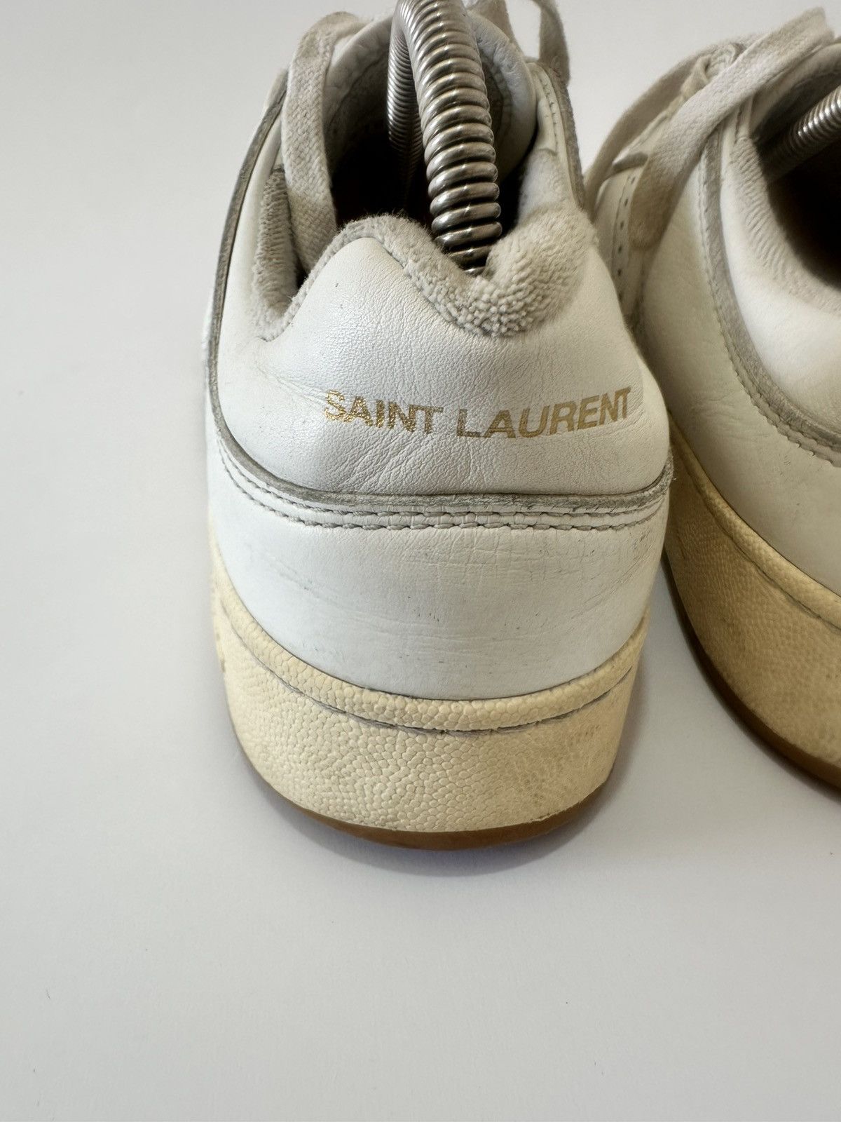Saint Laurent Paris Saint Laurent White Leather SL/61 Sneakers Size 42.5 EU Size US 9.5 / EU 42-43 - 4 Thumbnail