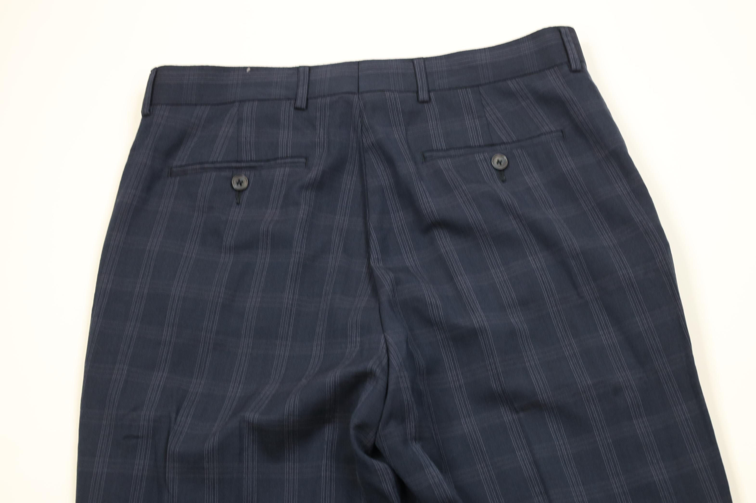 Vintage Vintage Streetwear Wool Knit Wide Leg Chino Pants Blue Plaid Size US 34 / EU 50 - 14 Thumbnail