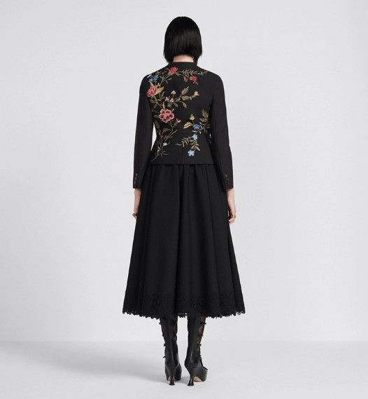 Dior o1w1db10225 Mid-Length Open-Front Skirt in Black Size 28" / US 6 / IT 42 - 6 Thumbnail